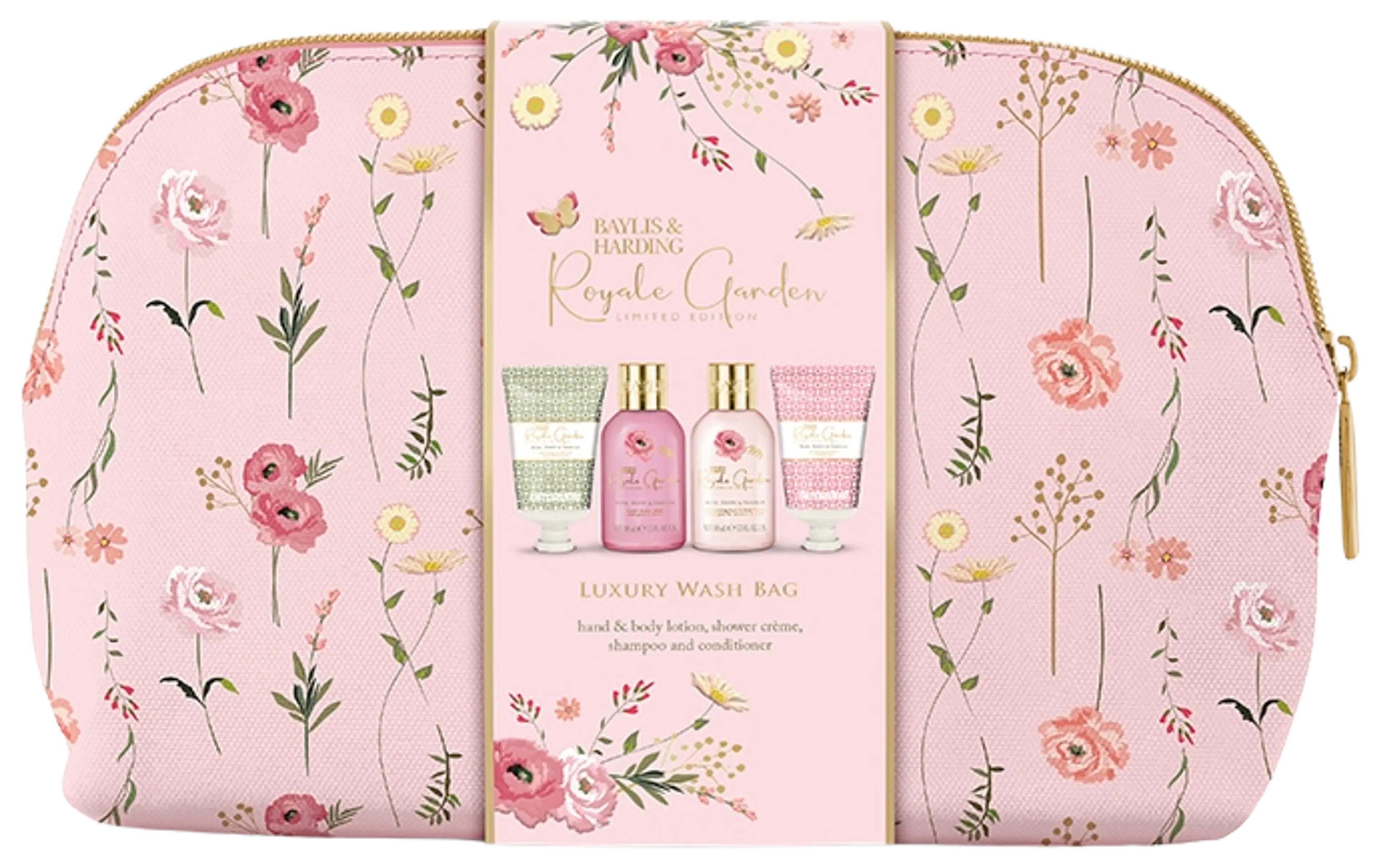 Baylis & Harding Royale Garden Rose, Poppy & Vanilla Luxury Wash Bag Gift Set lahjapakkaus