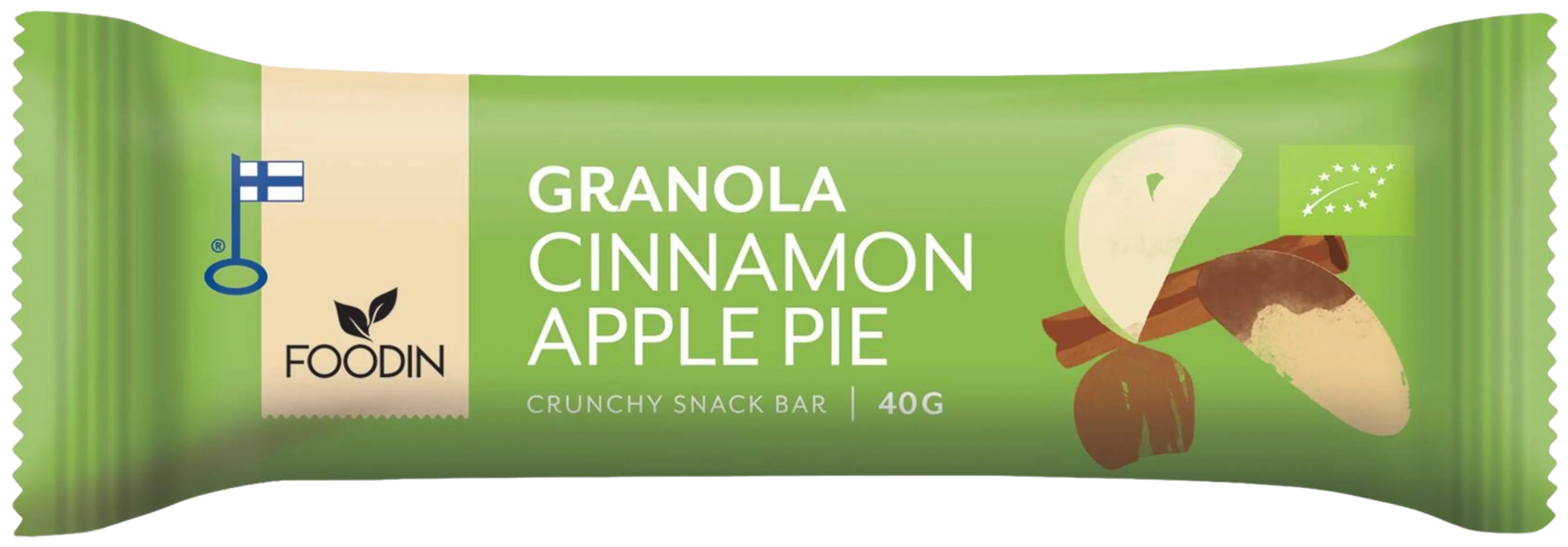 Foodin Granola bar Cinnamon Apple pie, luomu 40g