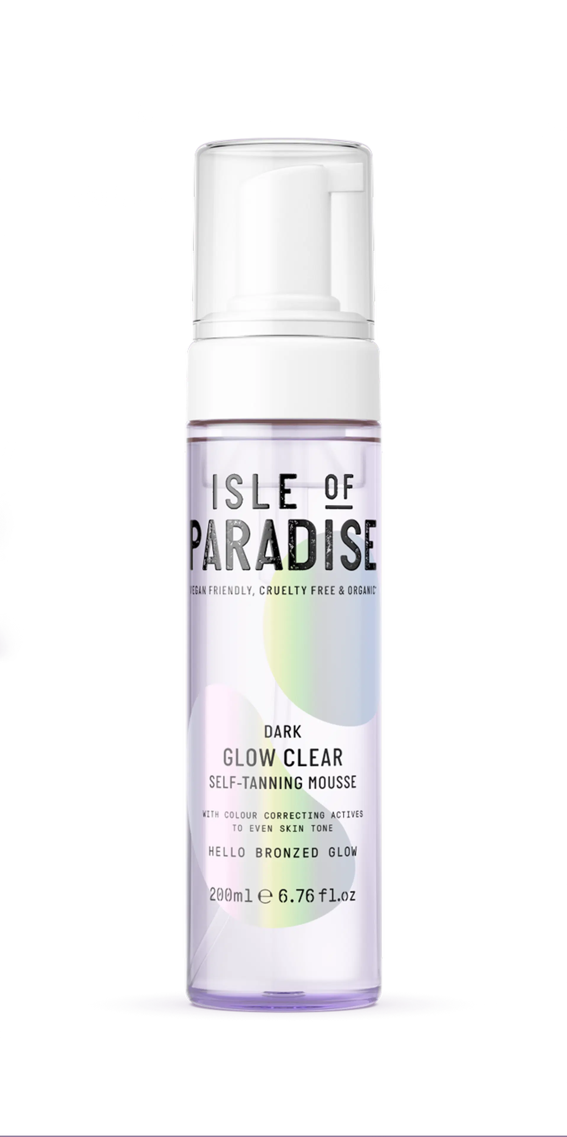 Isle of Paradise Dark Glow Clear Mousse väritön itseruskettava vaahto kasvoille ja vartalolle 200ml