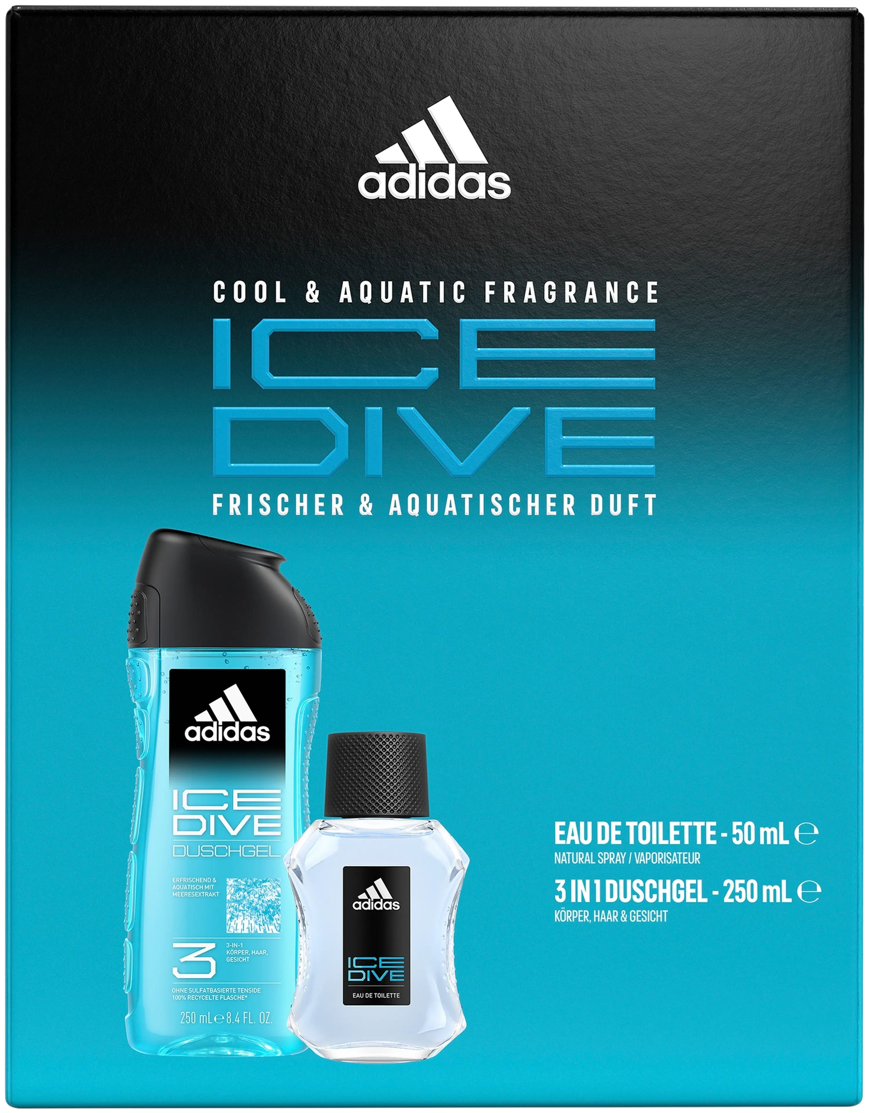 Adidas Ice Dive EdT 50 ml ja suihkugeeli 250 ml