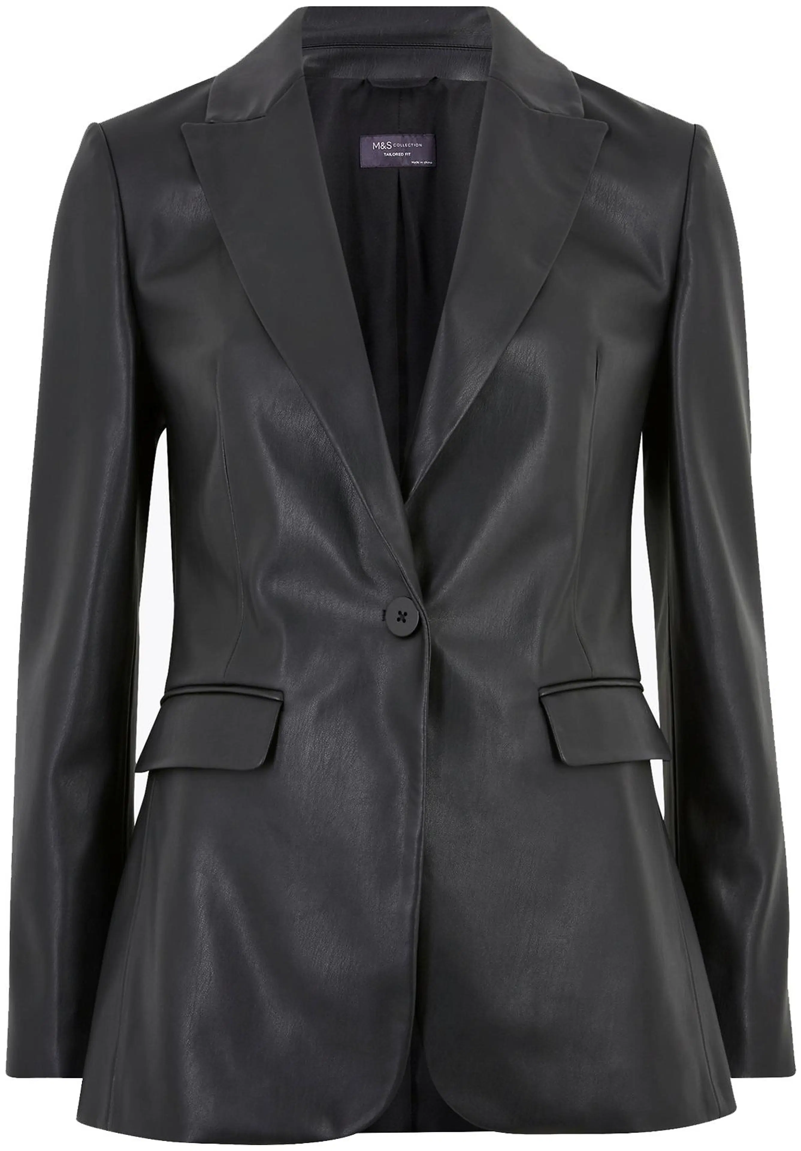 M&S Faux Leather Tailored Bleiseri