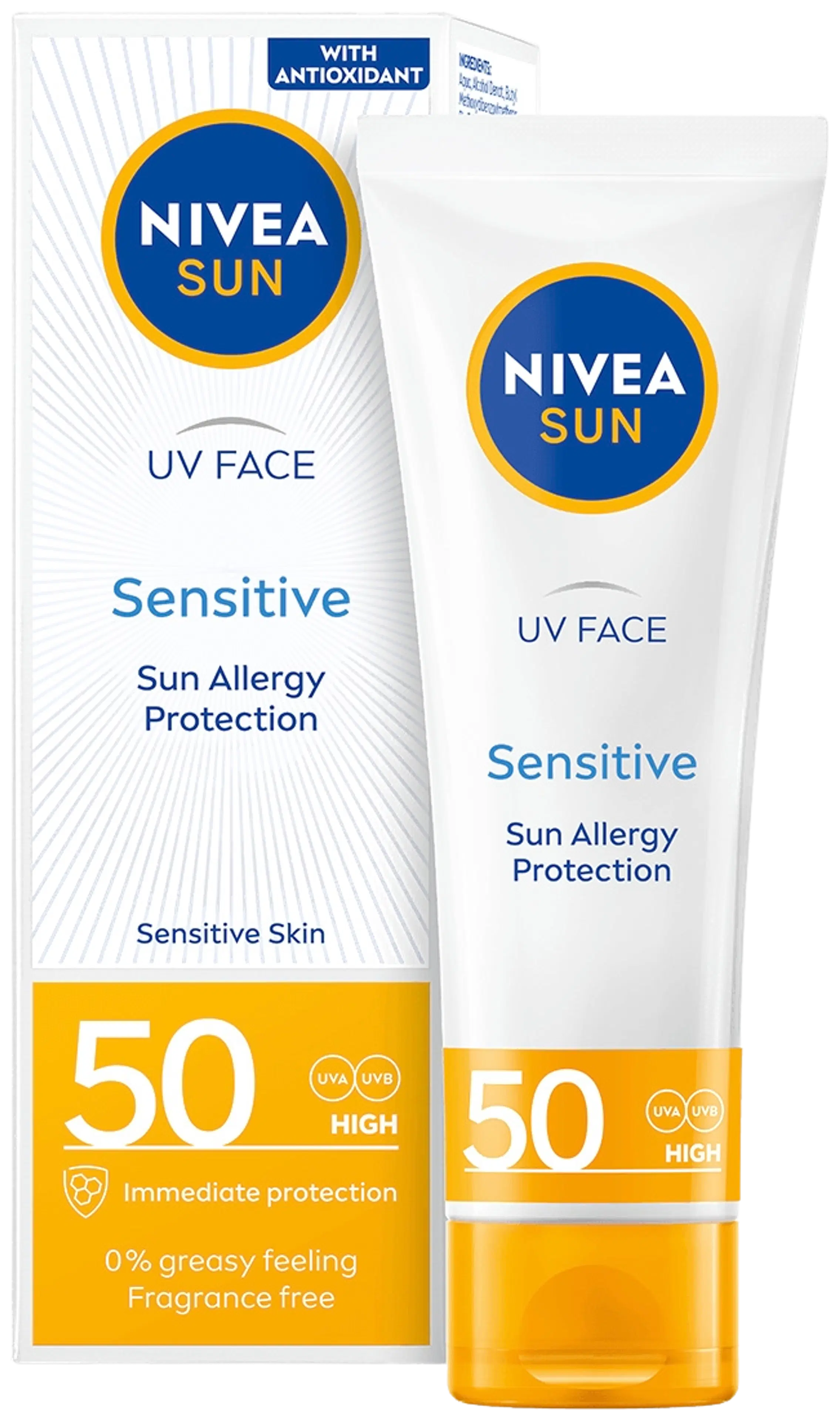 NIVEA SUN 50ml UV Face Sensitive SK50 -aurinkovoide
