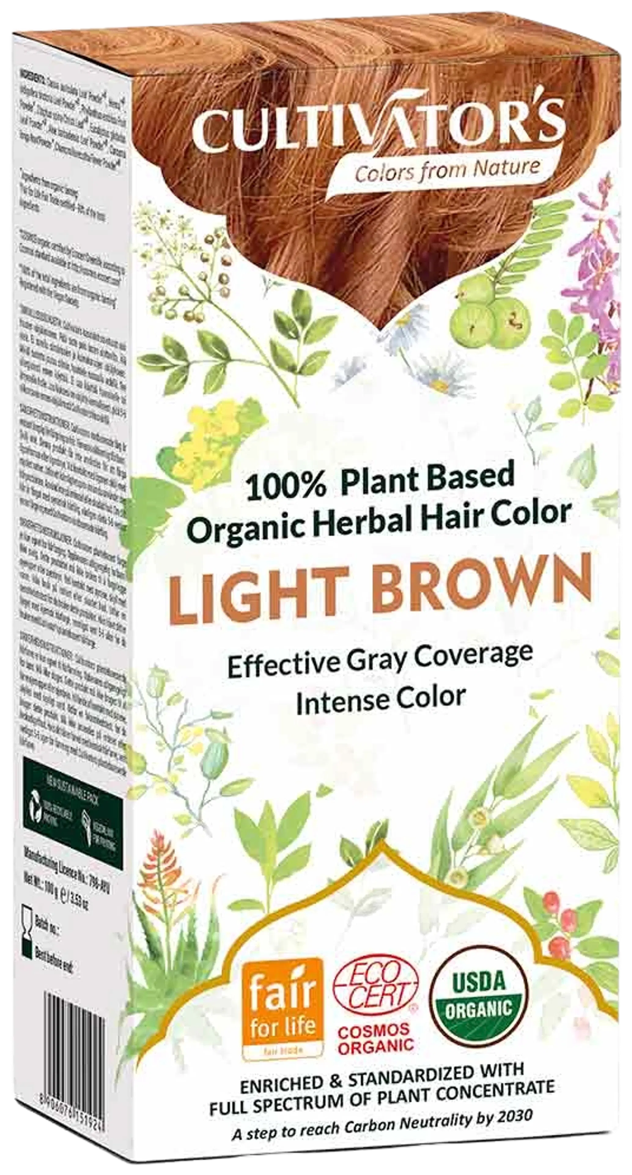 Cultivator's luomusertifioitu kasvihiusväri Light brown 100G