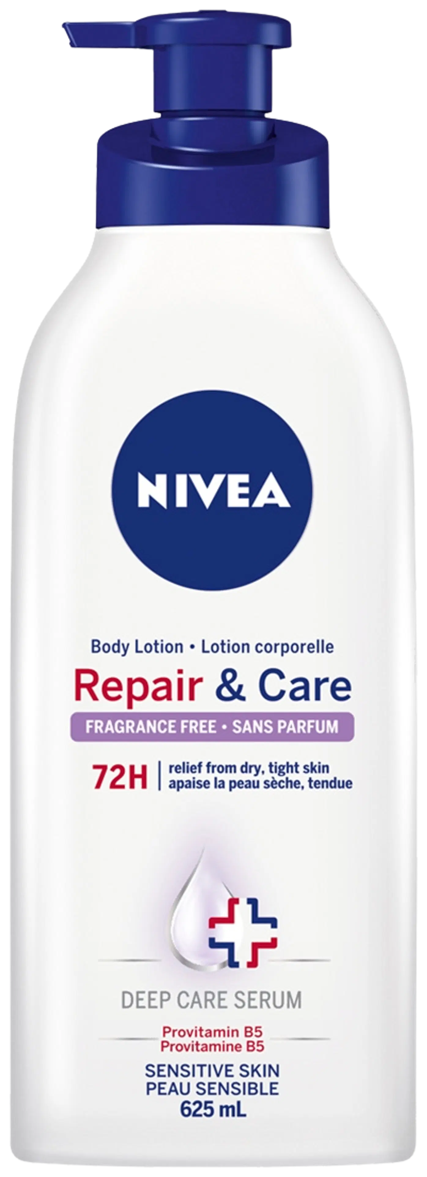 NIVEA 625ml Repair & Care Fragrance-Free Body Lotion -vartalovoide