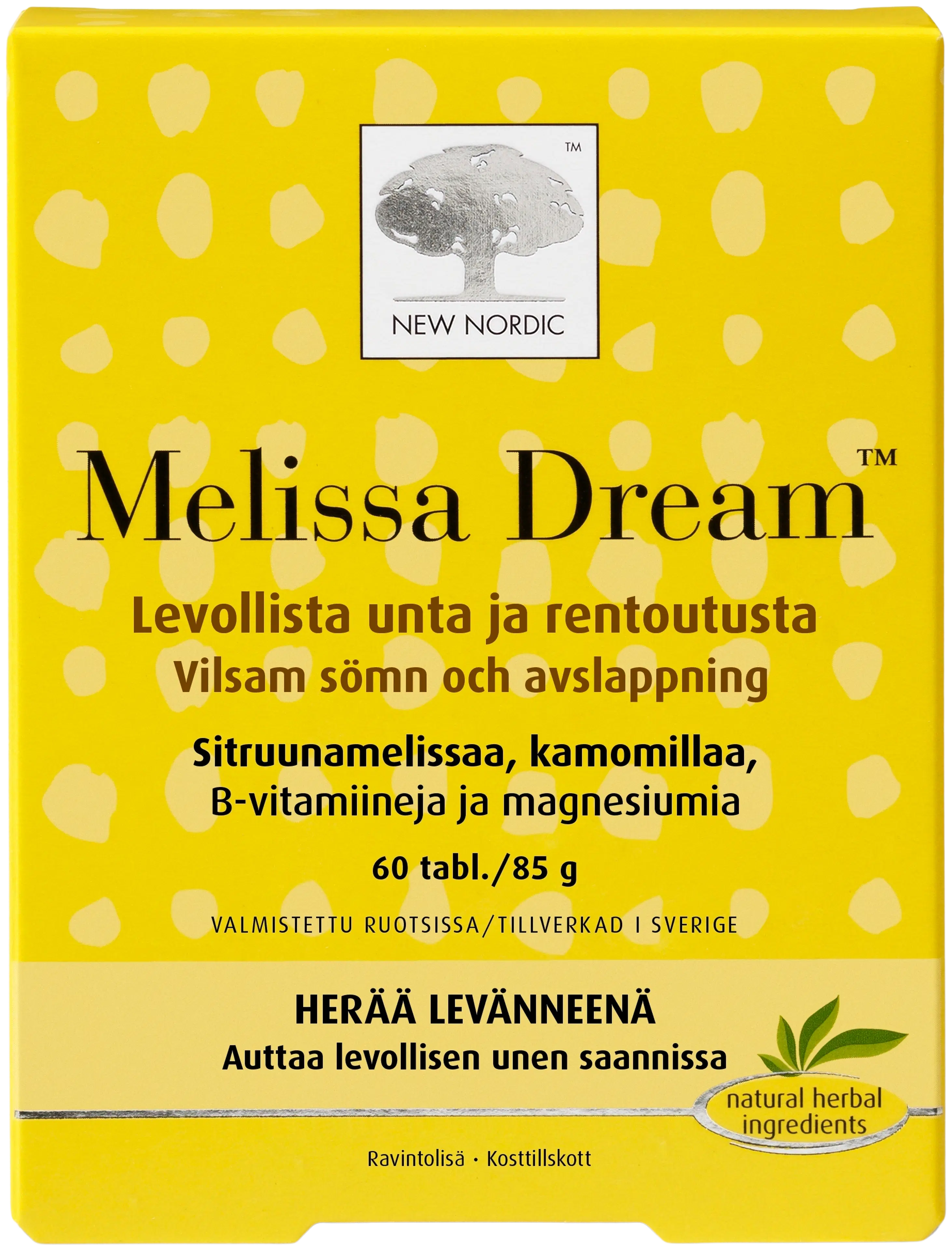New Nordic Melissa Dream™ravintolisä 60 tabl.