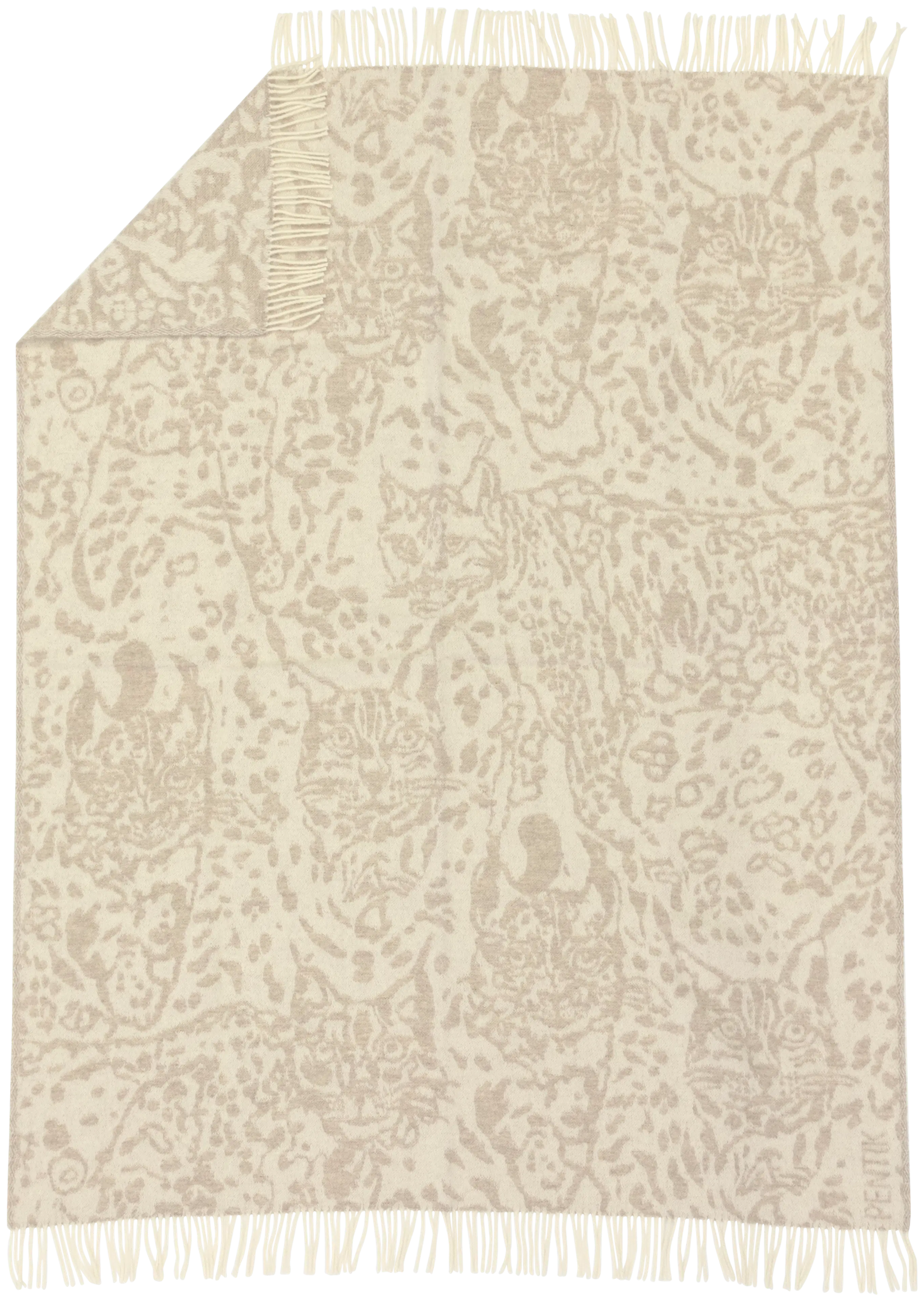 Pentik Villikissa torkkupeitto 130x170 cm, vaaleanruskea