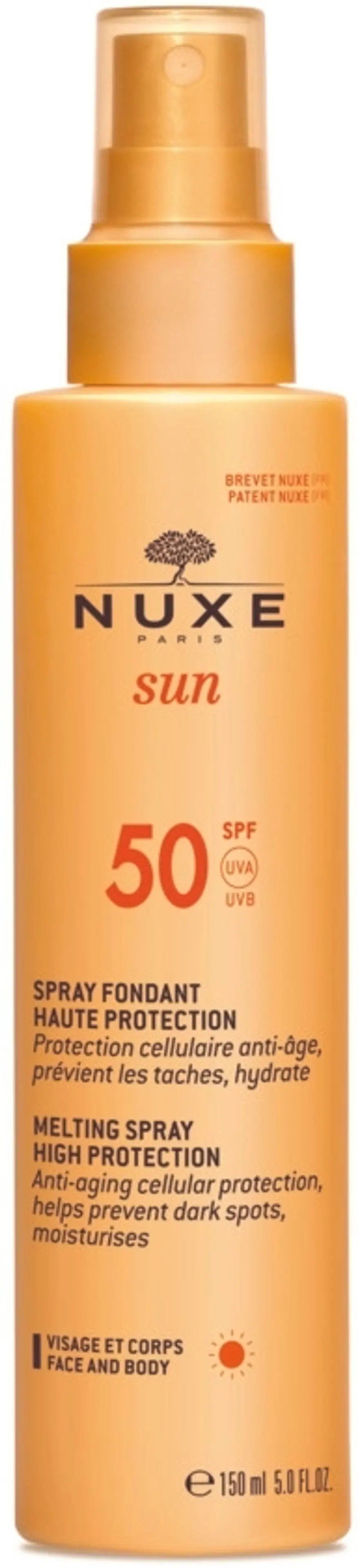 NUXE Sun Melting Spray High Protection SPF 50 for Face and Body aurinkosuojasuihke 150 ml