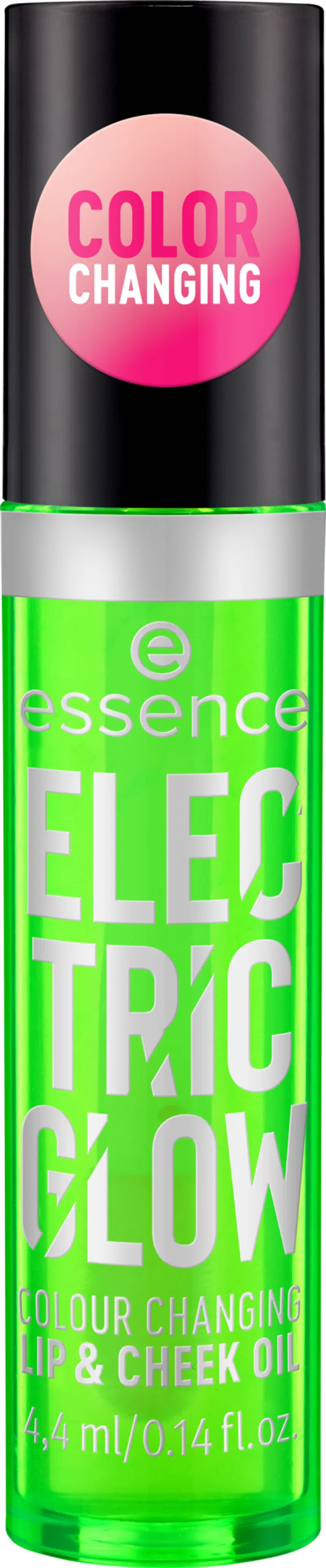 essence ELECTRIC GLOW COLOUR CHANGING LIP & CHEEK OIL väriä vaihtava huuli- ja poskiöljy 4,4 ml