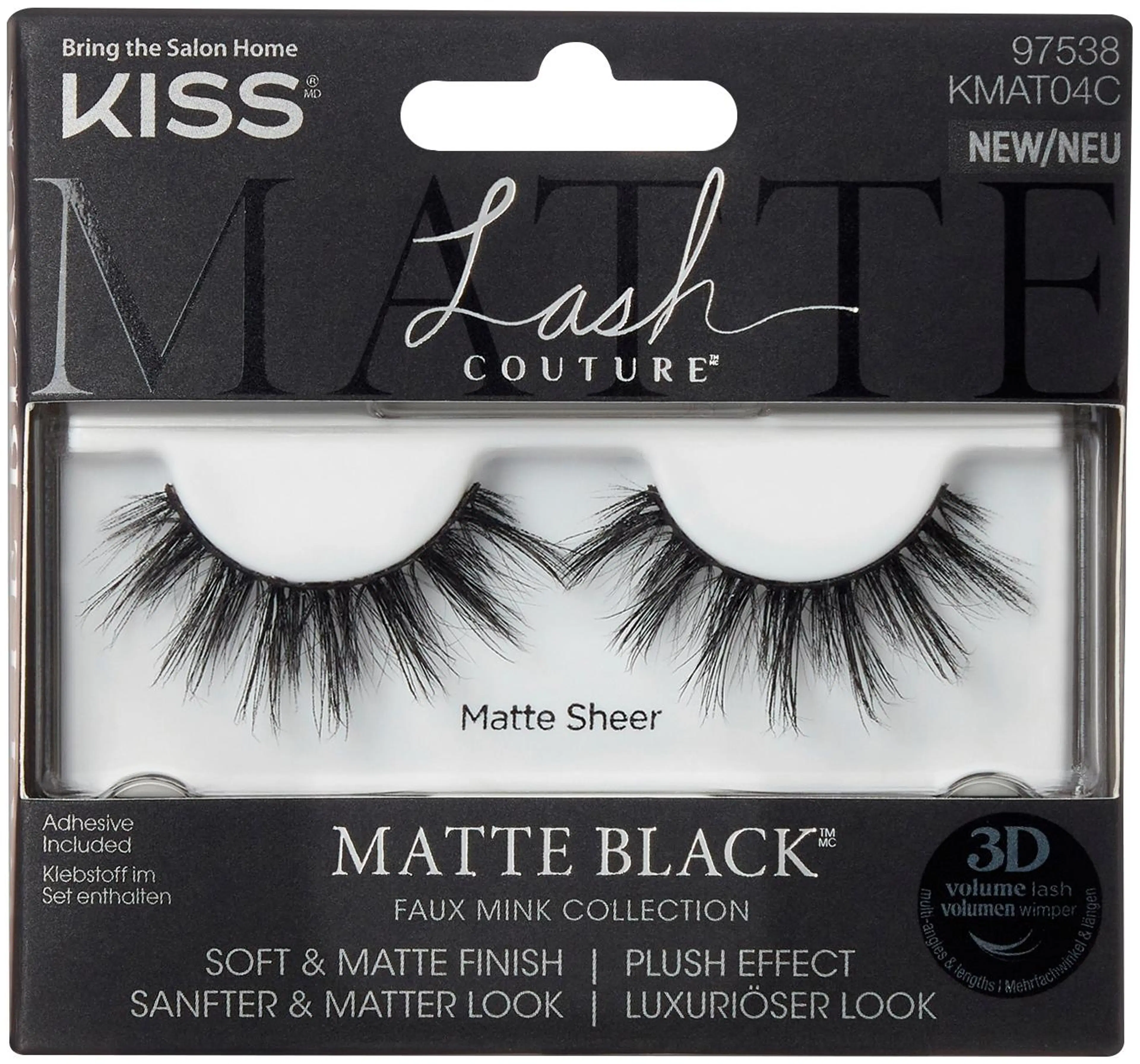 Kiss Lash Couture Matte Black irtoripset, Sheer 1pari
