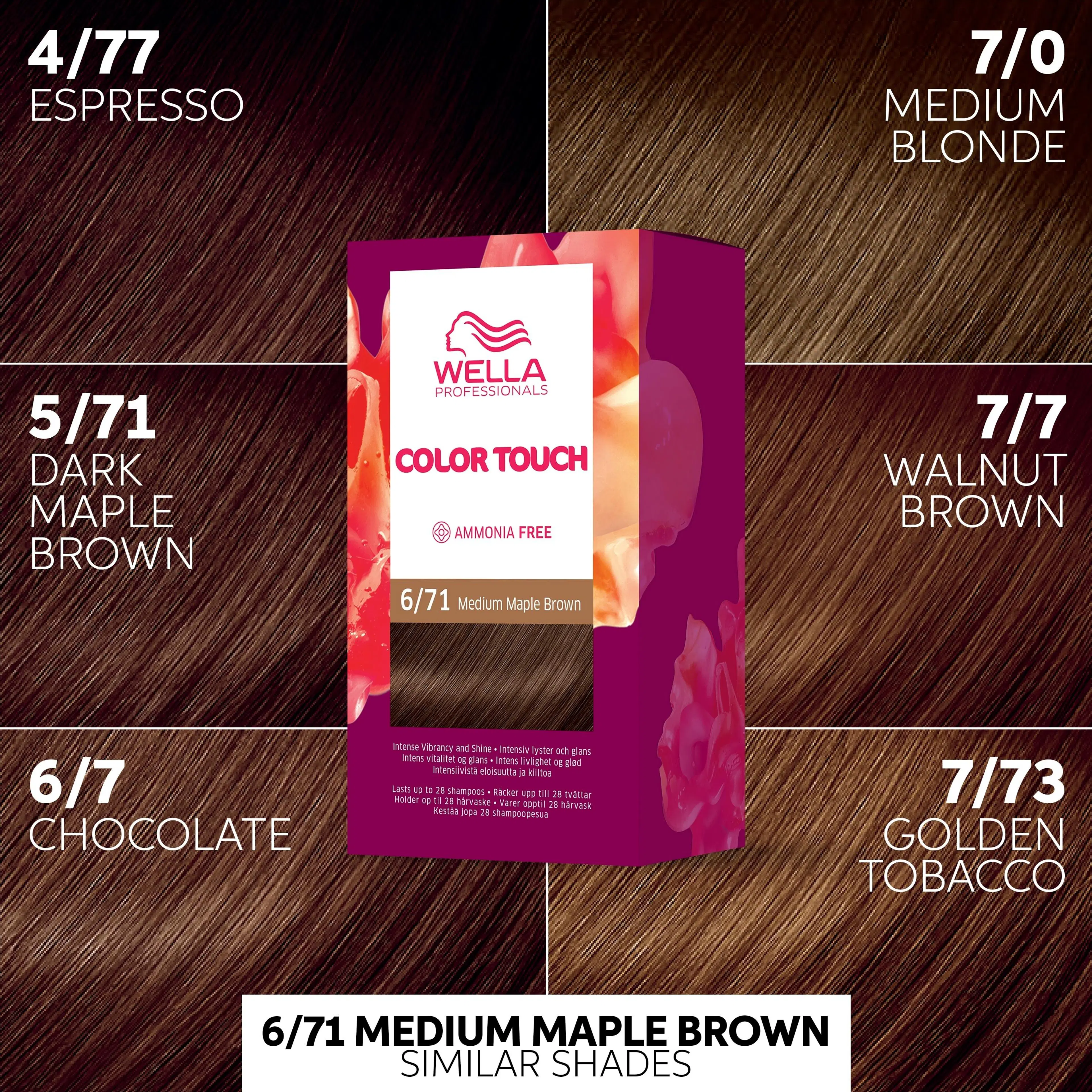 Wella Professionals Color Touch Brown Medium Maple Brown 6/71 kotiväri 130 ml
