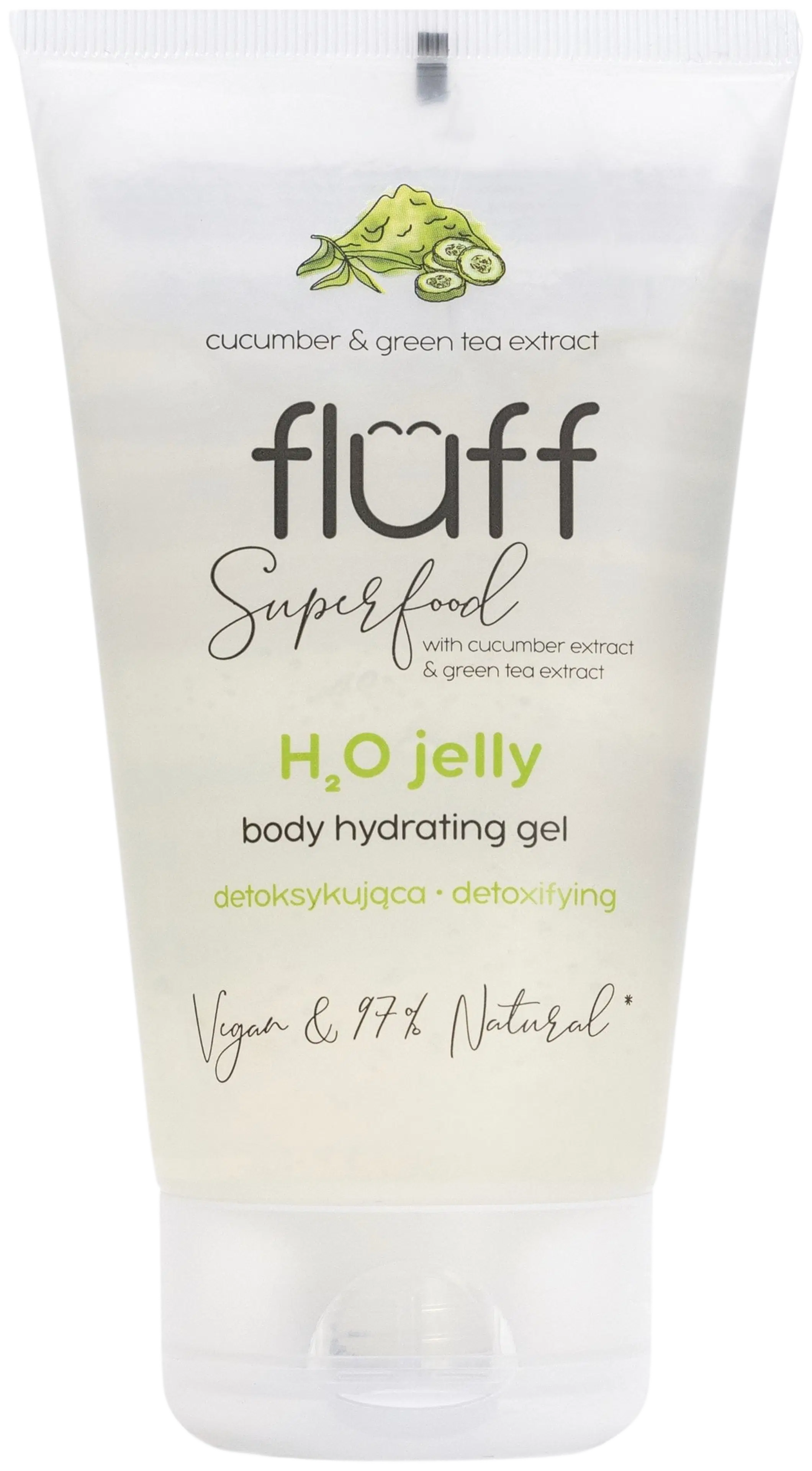 Fluff H2o Body Gel cucumber & green tea-vartalogeeli