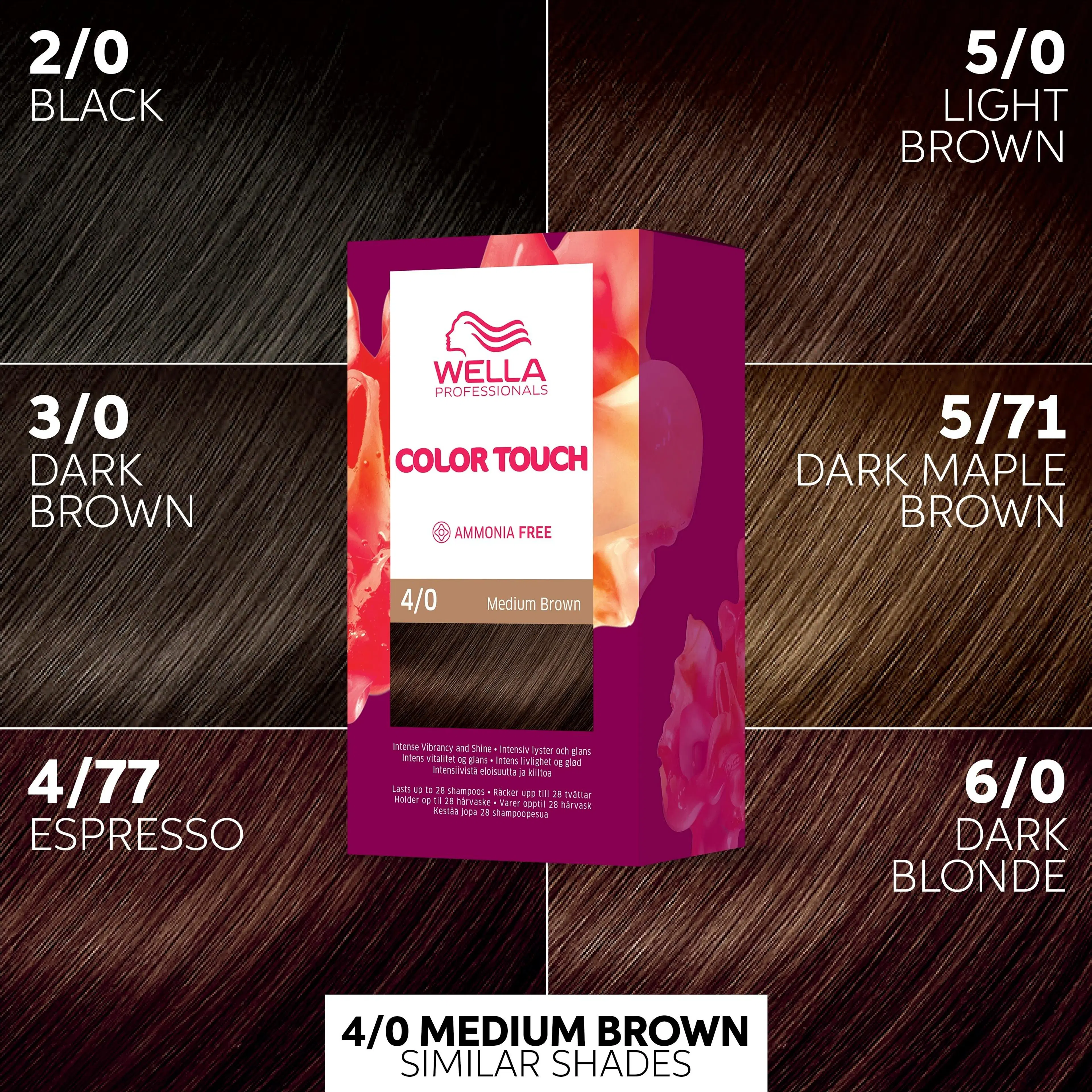 Wella Professionals Color Touch Pure Naturals Medium Brown 4/0 kotiväri 130 ml