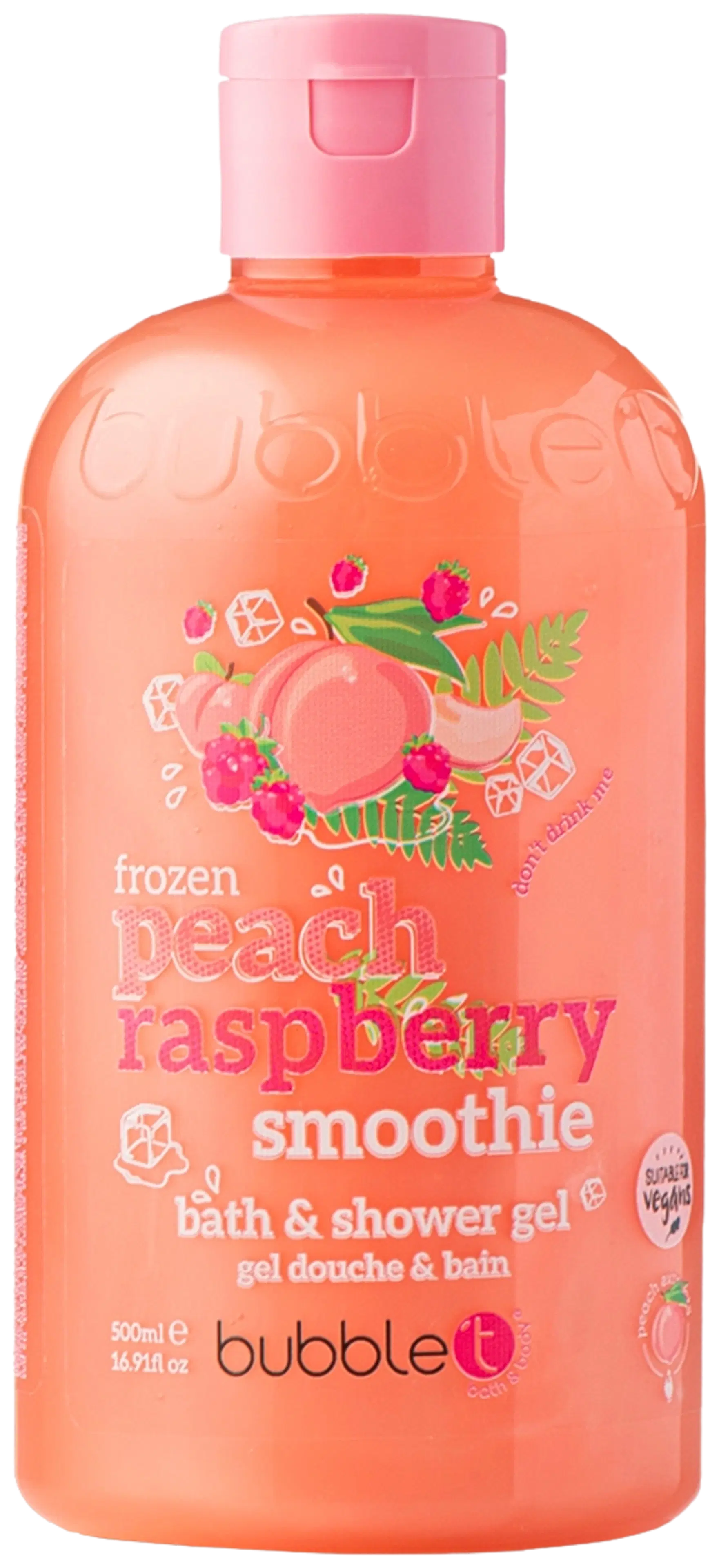 Bubble T Smoothie Peach & Raspberry Bath & Shower Gel -suihkugeeli 500 ml