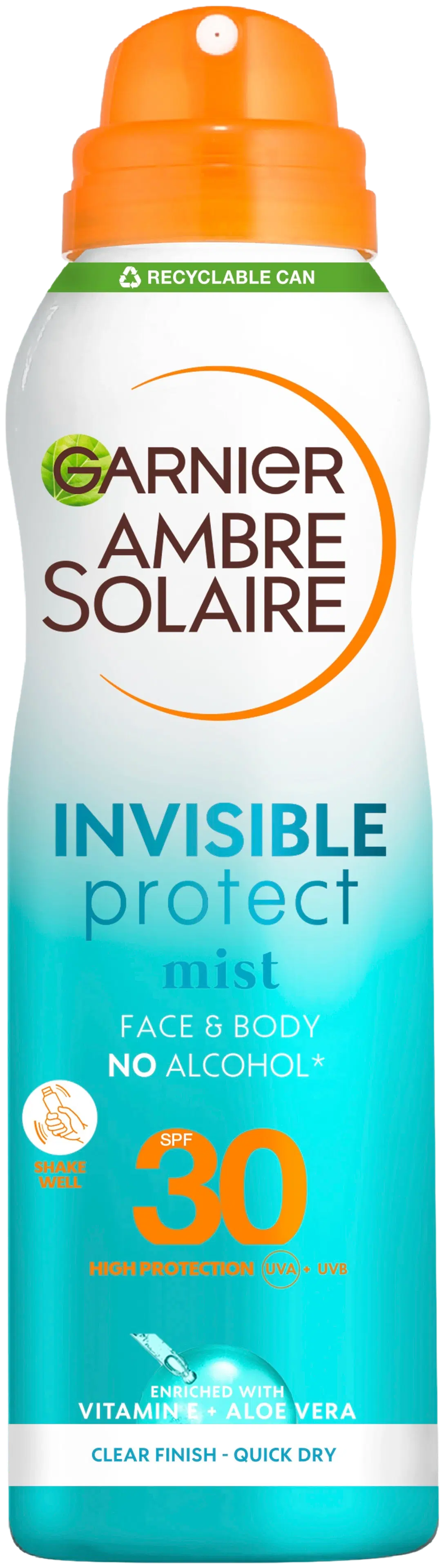 Garnier Ambre Solaire Invisible Protect Aurinkosuoja normaalille iholle 200ml