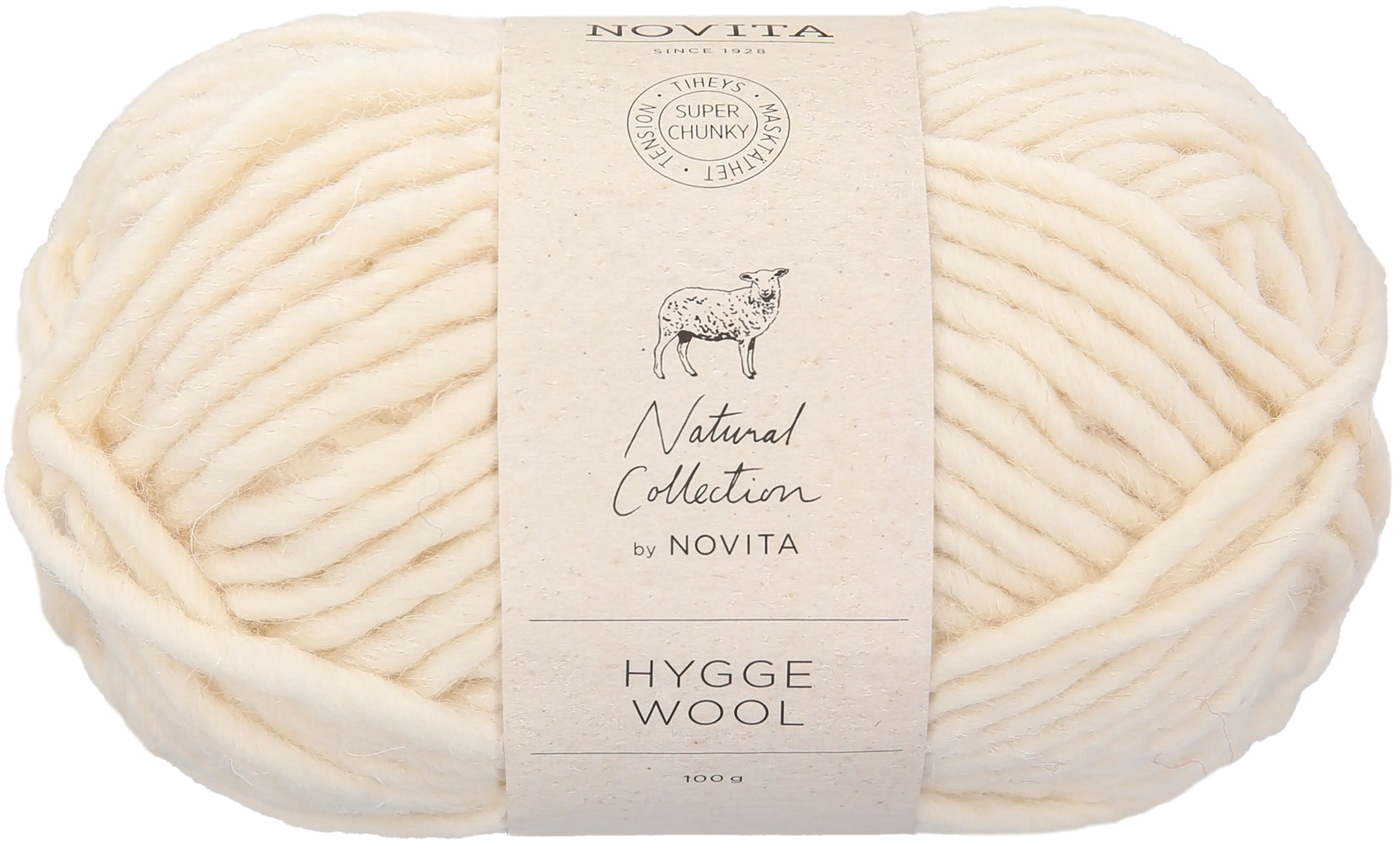Novita Hygge Wool lanka 100 g 010 luonnonvalkoinen