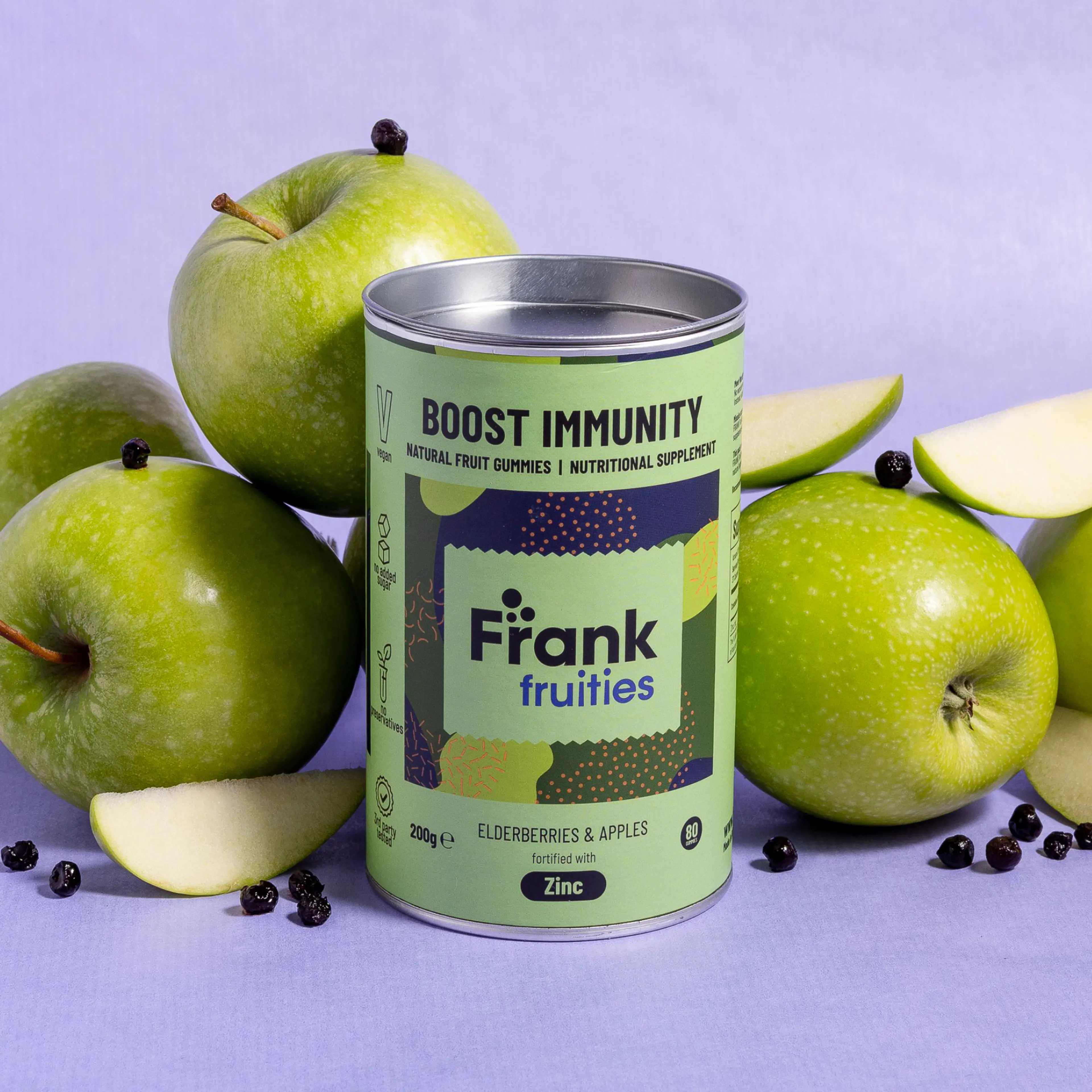 Frank fruities Boost immunity ravintolisä 80 kpl