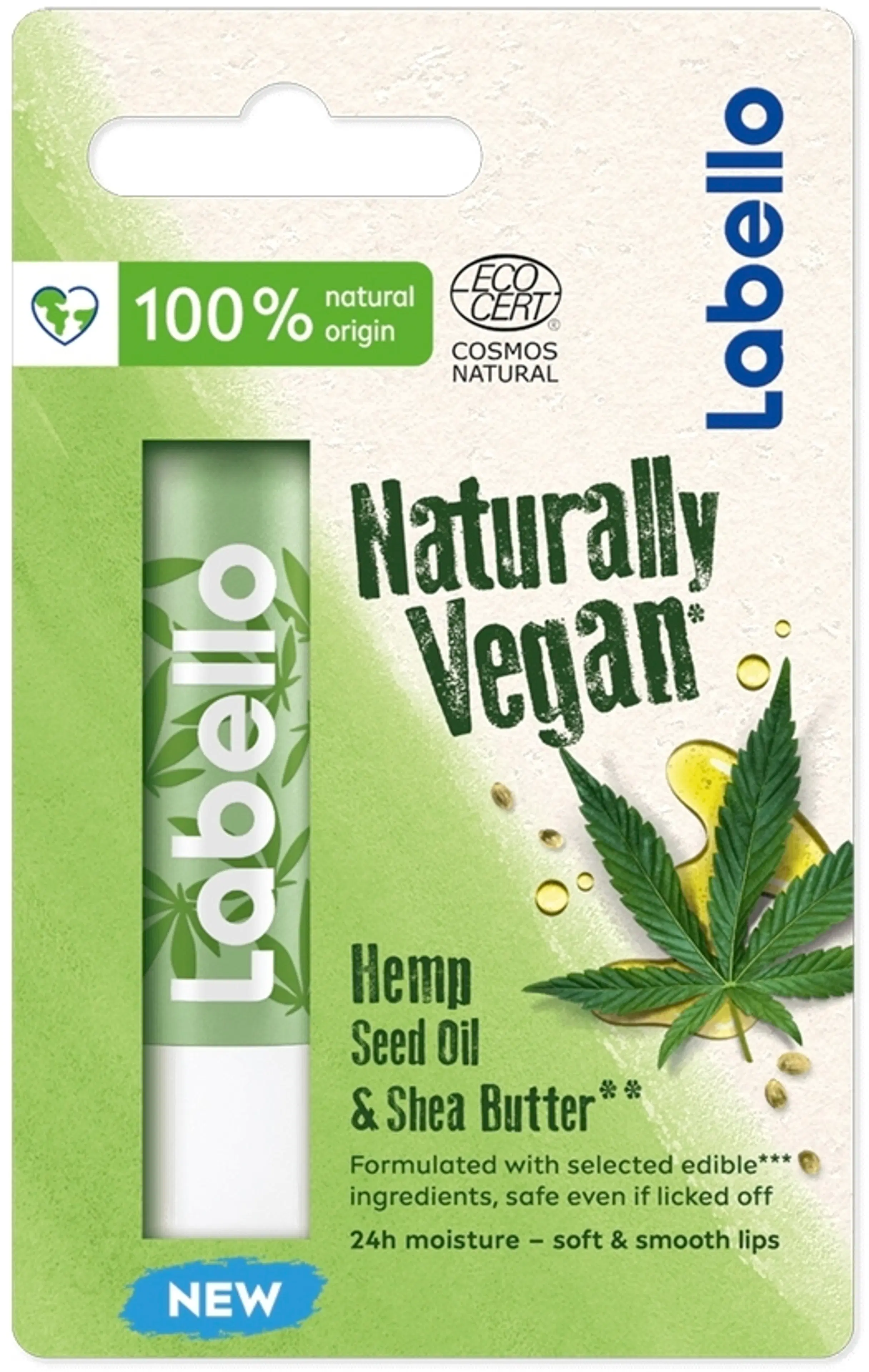 Labello 5,2ml Naturally Vegan Hemp Seed Oil -huulivoide