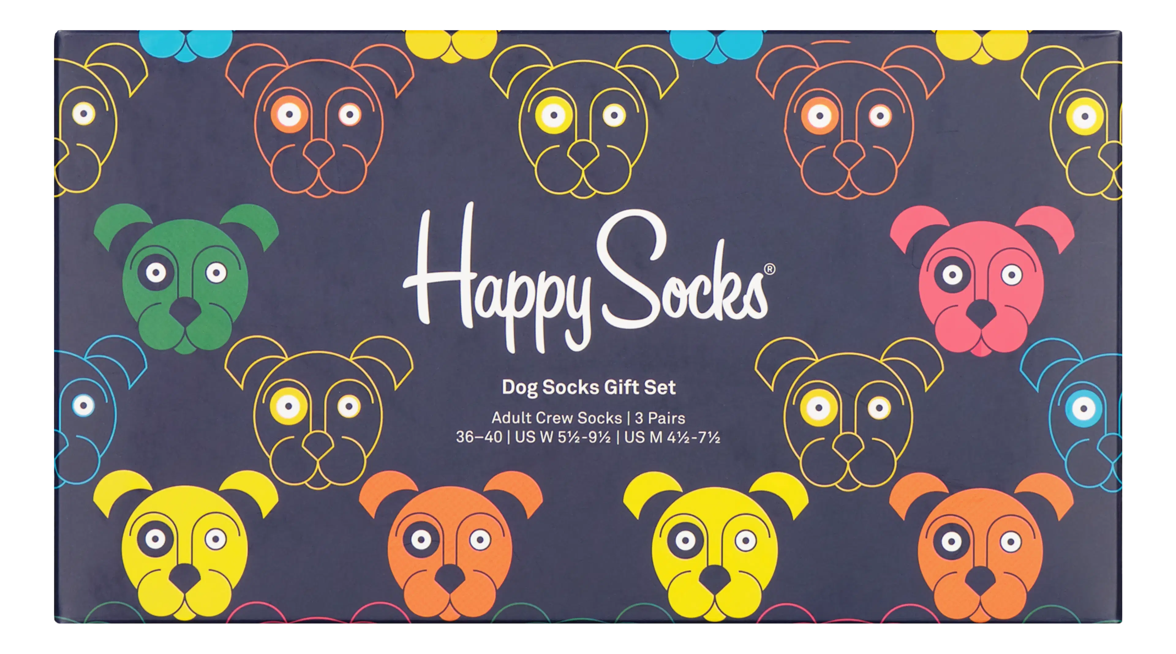 Happy Socks Mixed Dog 3 par sukat lahjapakkauksessa