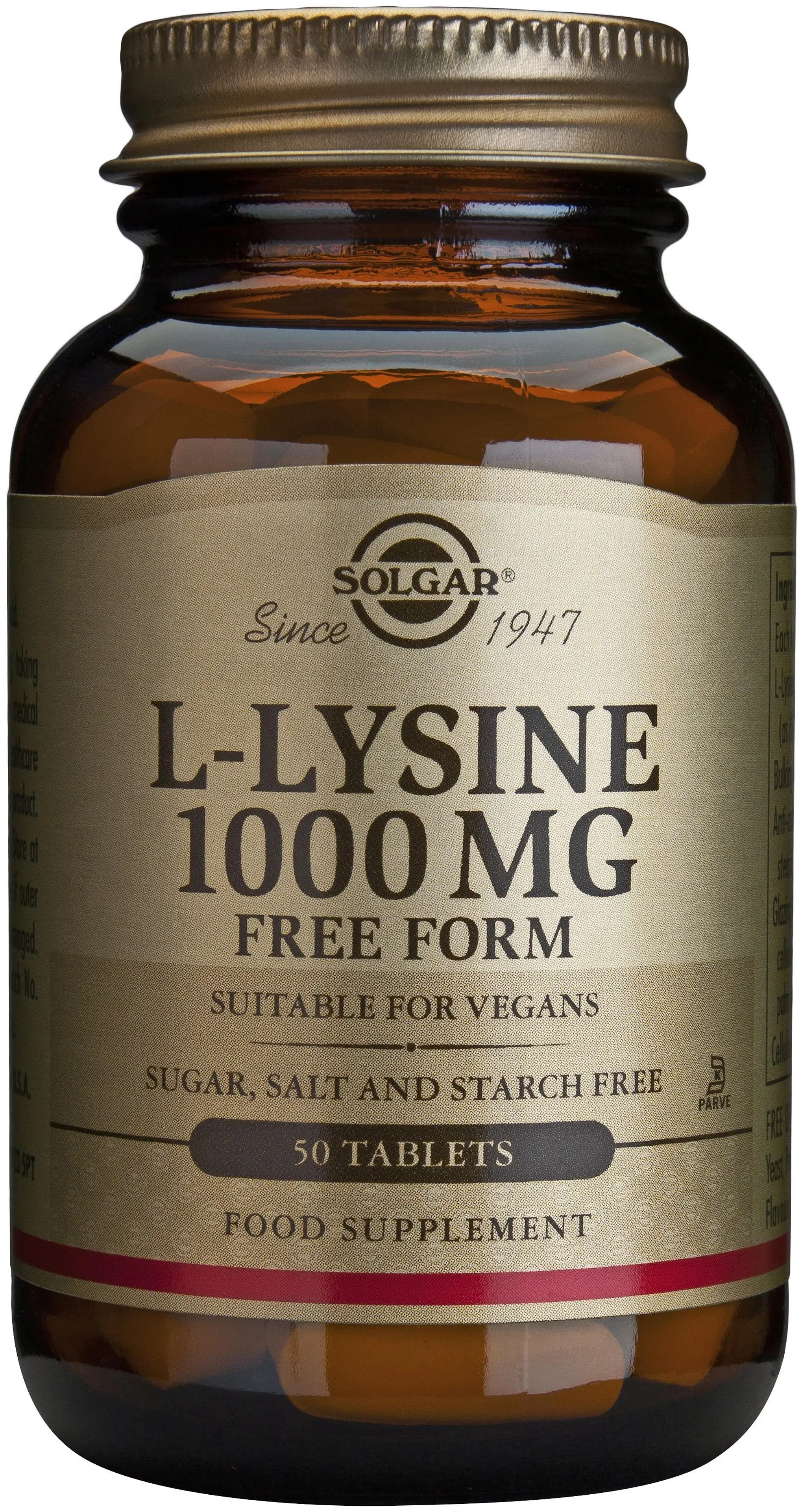 Solgar L-Lysiini 1000 mg ravintolisä 50 tabl.