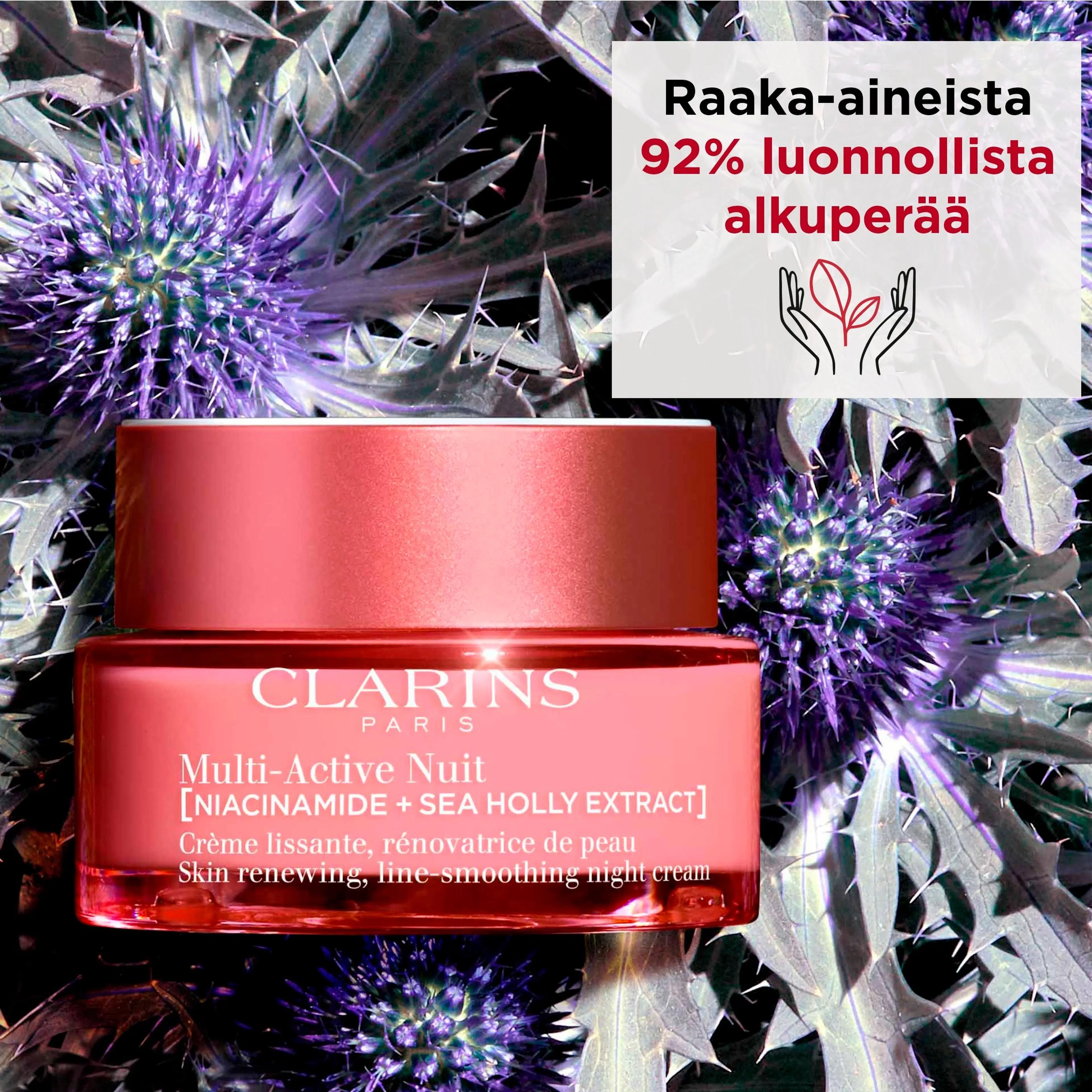 Clarins Multi-Active [NIACINAMIDE + SEA HOLLY EXTRACT] Night Cream Dry Skin yövoide 50 ml