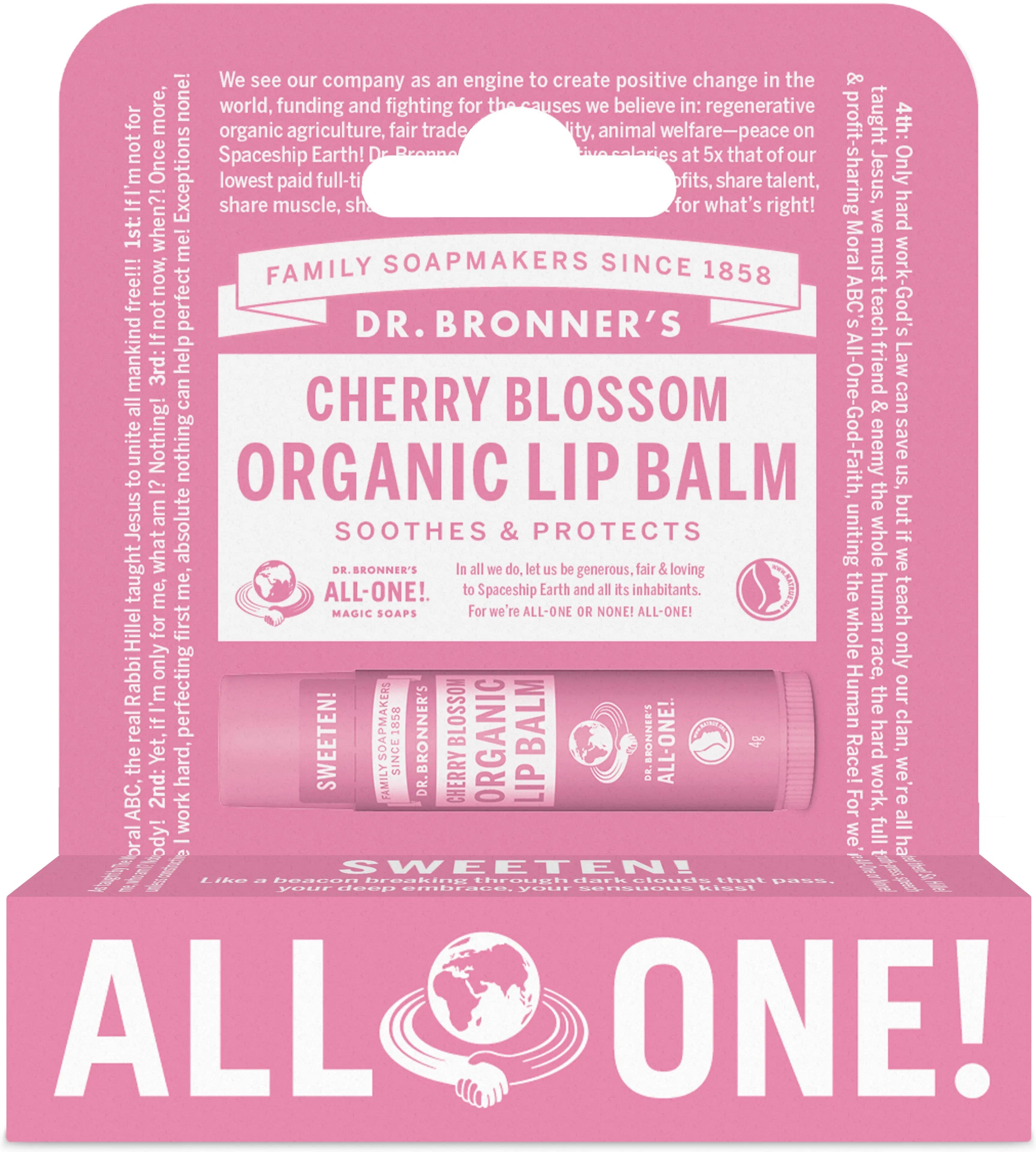 Dr Bronner's huulirasva kirsikankukka 4 g