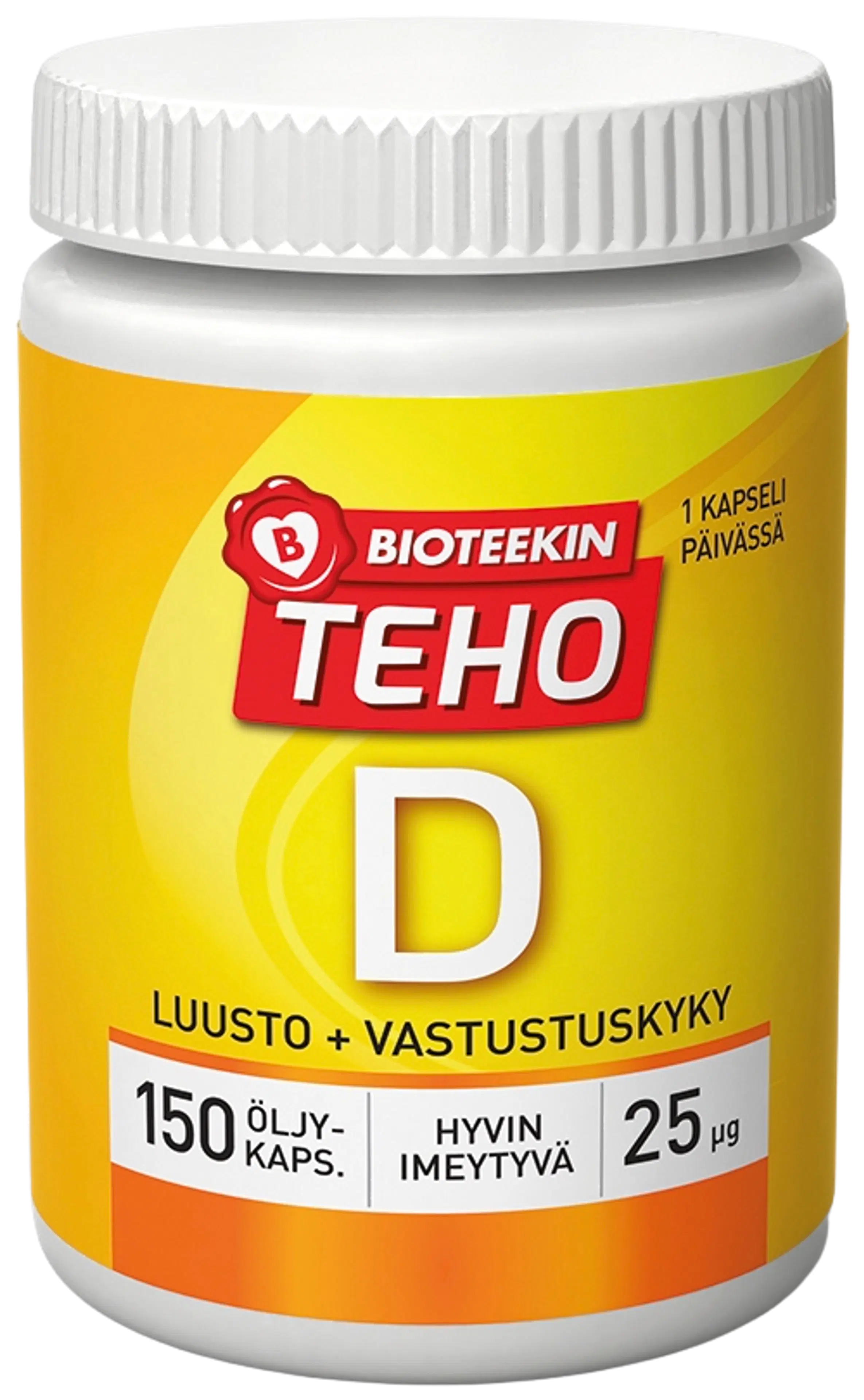 Bioteekki Teho D-vitamiini 25 μg ravintolisä 150 kaps.