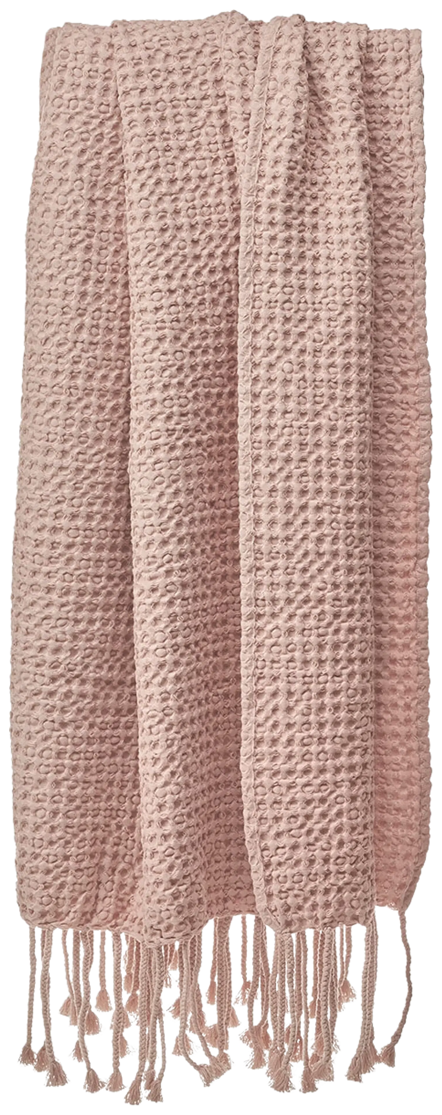 Anno Puro torkkupeitto vohvelipuuvilla 140x190cm utuinen roosa