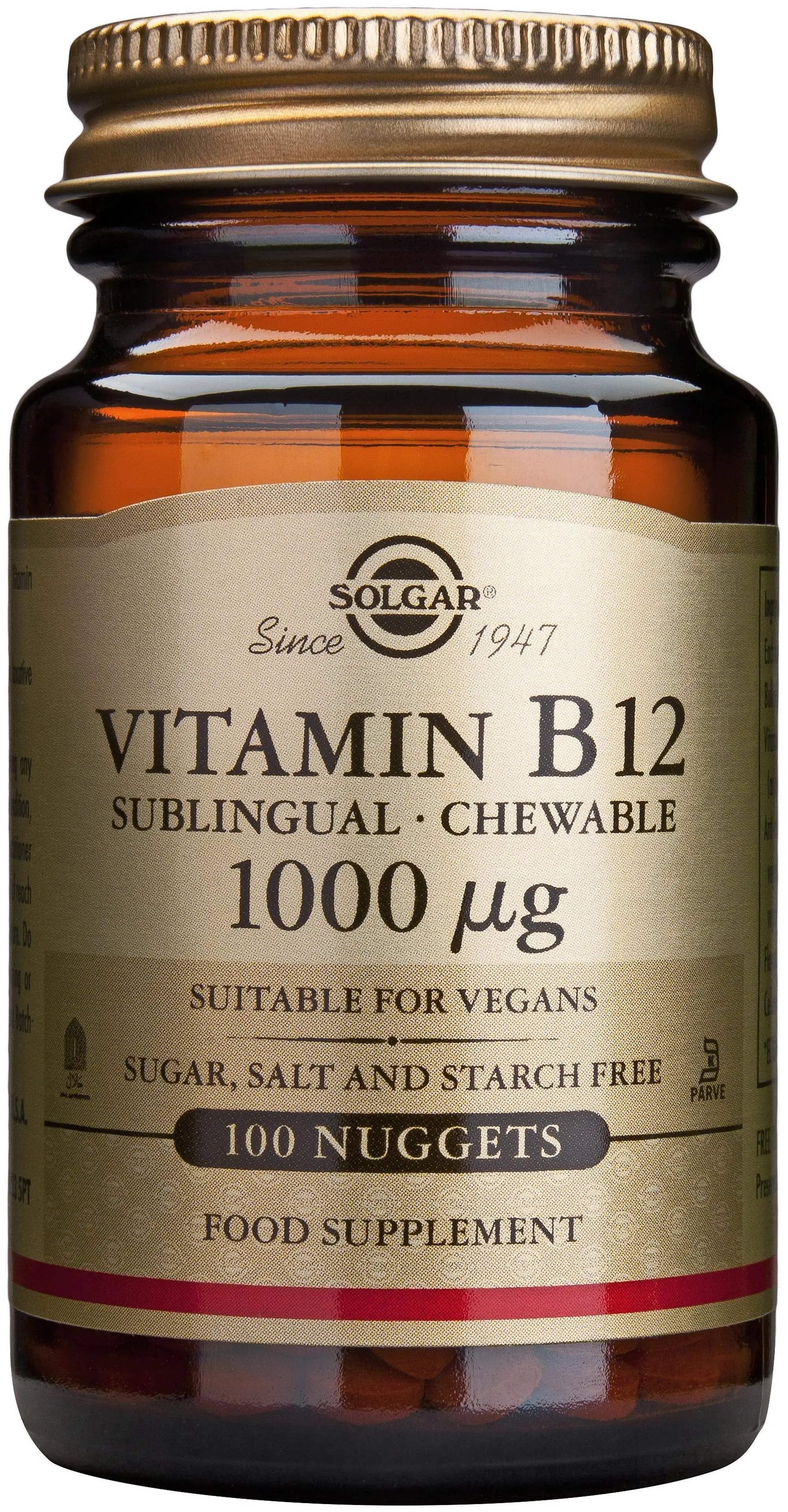 Solgar B12-vitamiini 1000 ug imeskelytabletti 100 tabl.