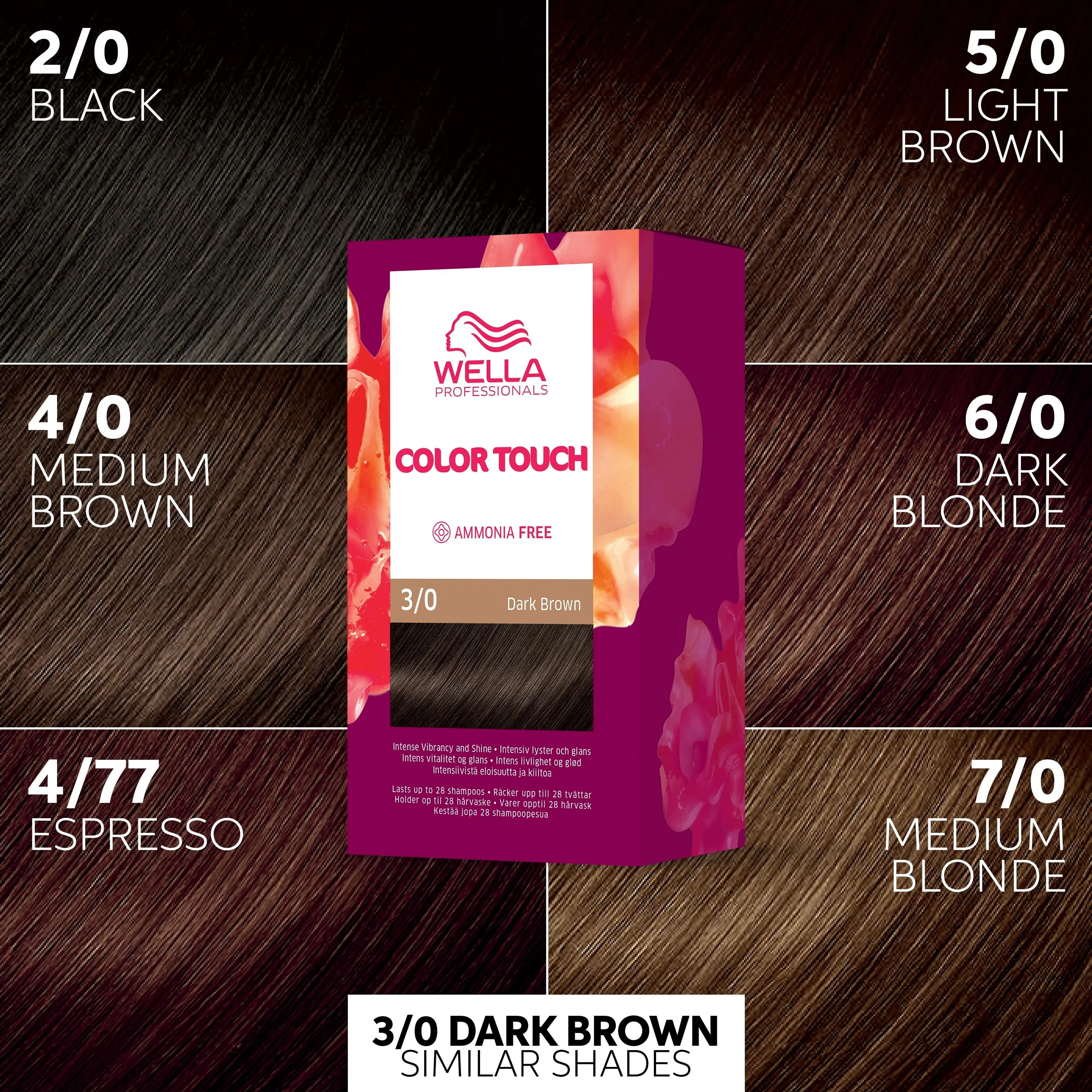 Wella Professionals Color Touch Pure Naturals Dark Brown 3/0 kotiväri 130 ml