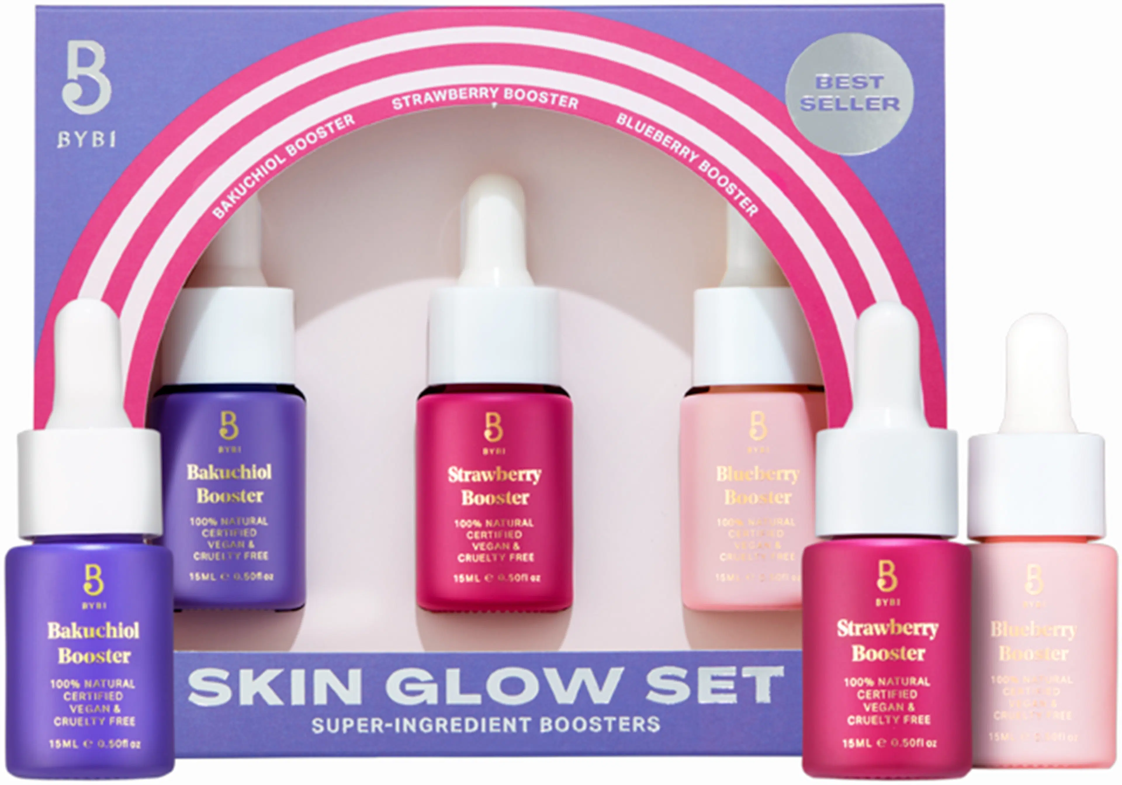 BYBI Skin Glow Super-Ingredient Boosters Set pakkaus