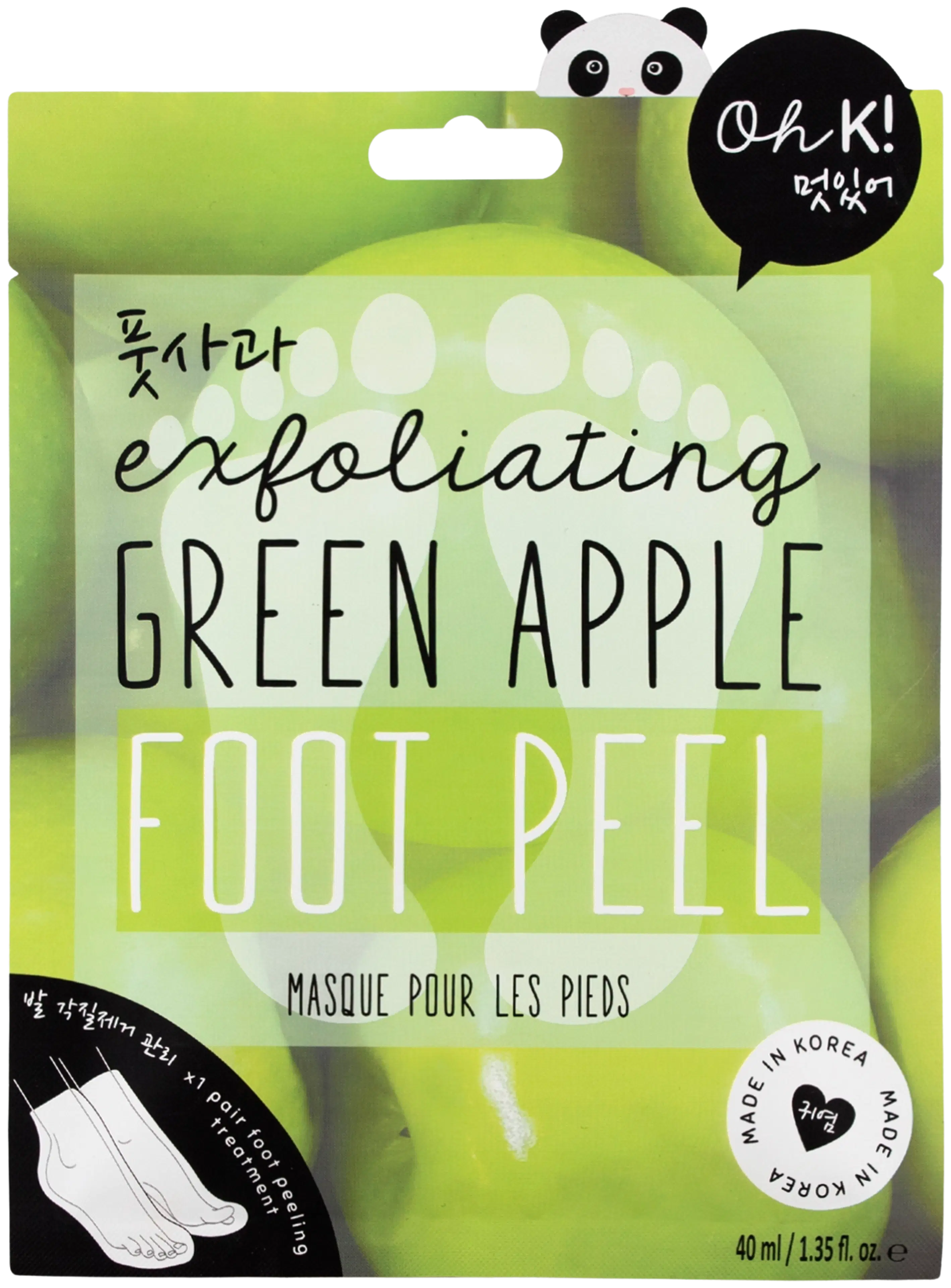Oh K! Green Apple Foot Peel jalkojen kuorintasukat