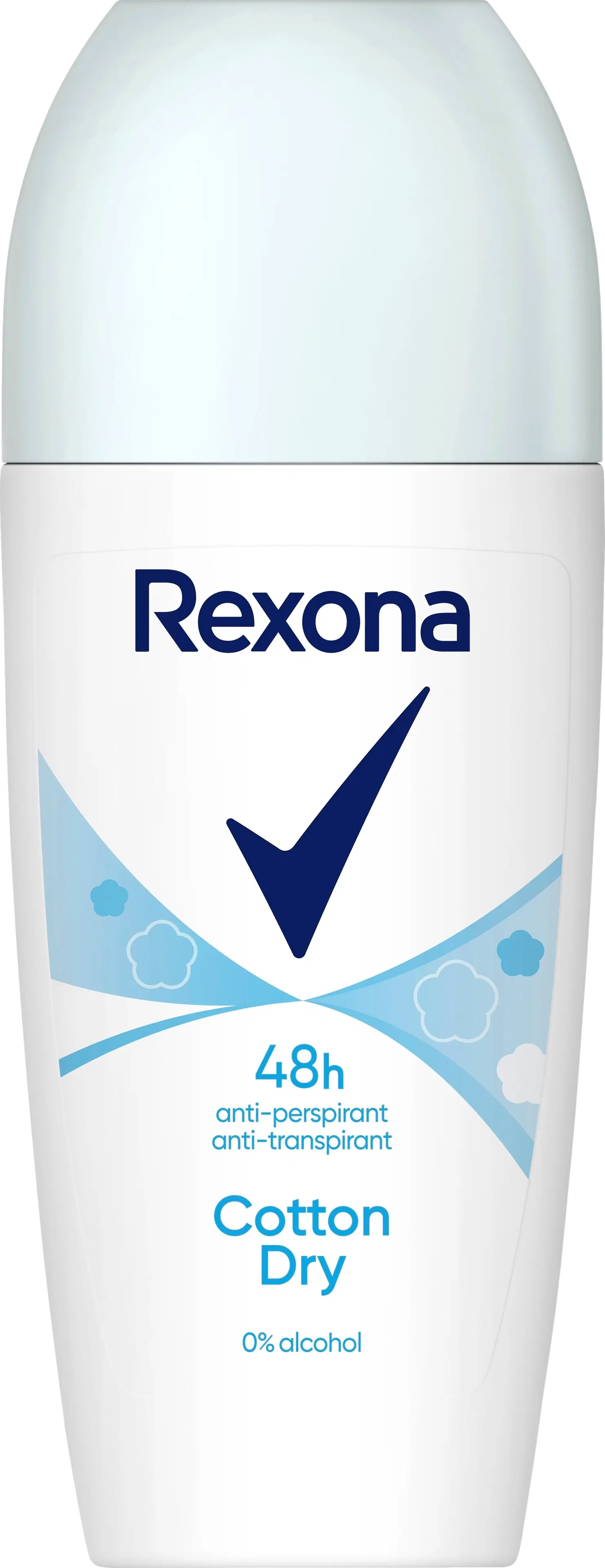 Rexona 48h Cotton Dry Antiperspirantti Deodorantti Roll-on naisille 50 ml