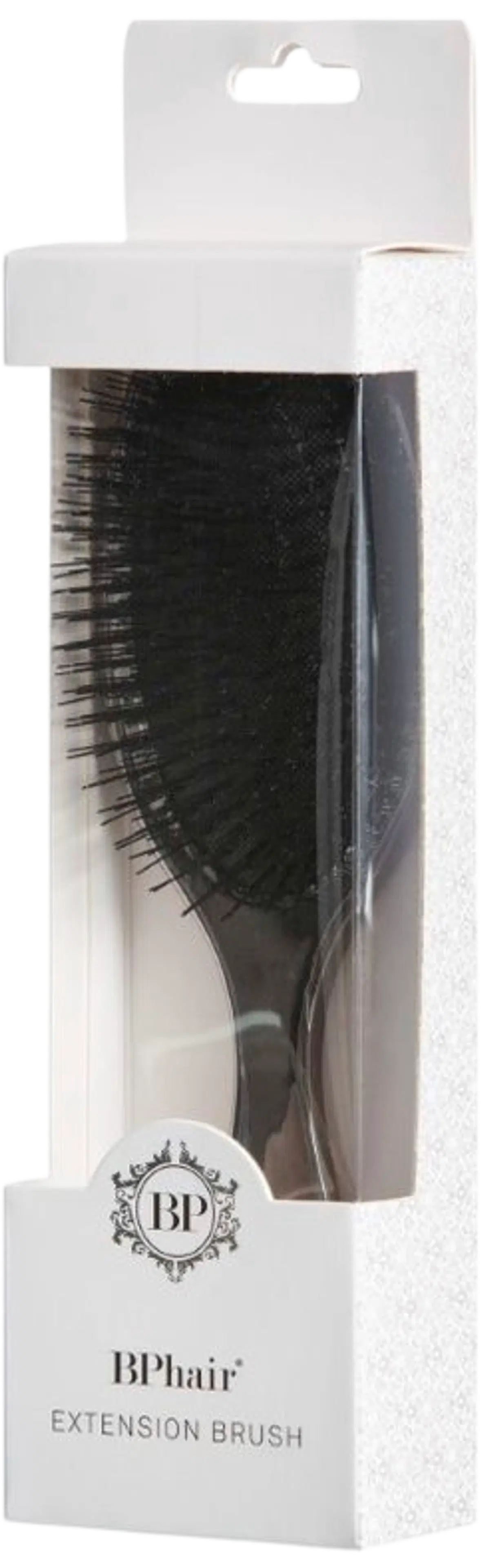 BP Hair Extension Brush Chrome Black hellävarainen hiusharja