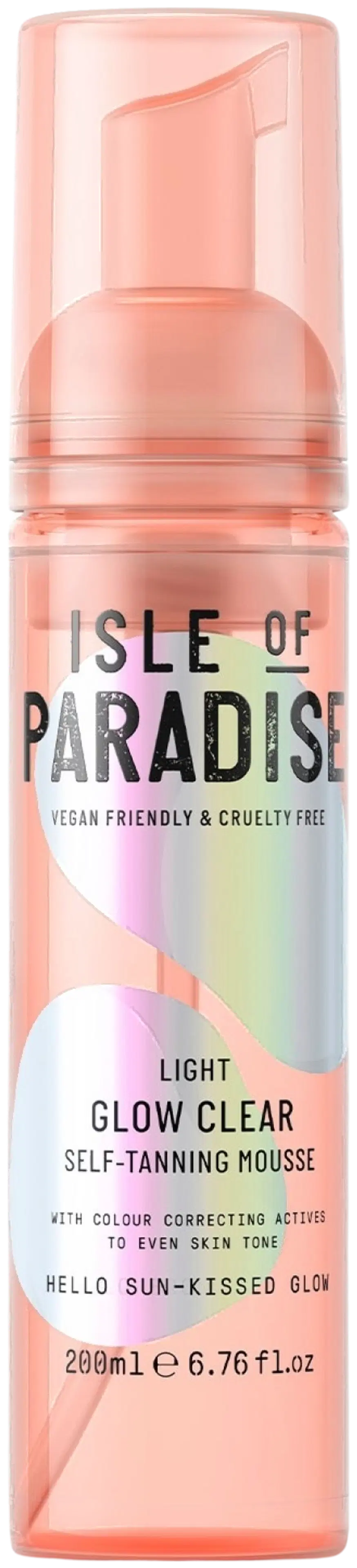 Isle of Paradise Light Glow Clear Mousse väritön itseruskettava vaahto kasvoille ja vartalolle 200ml