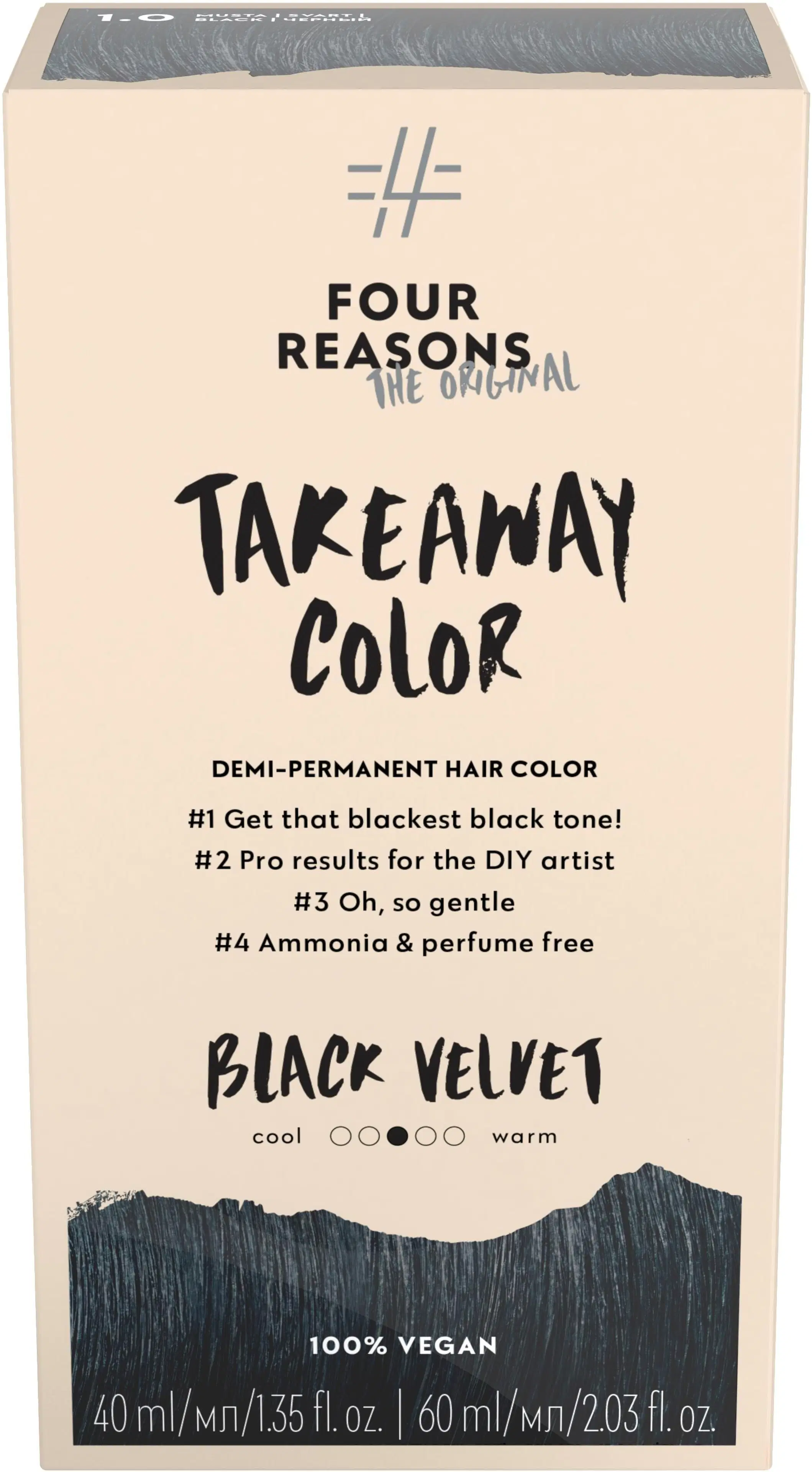 Four Reasons Original Takeaway Color 1.0 Black Velvet kestosävyte