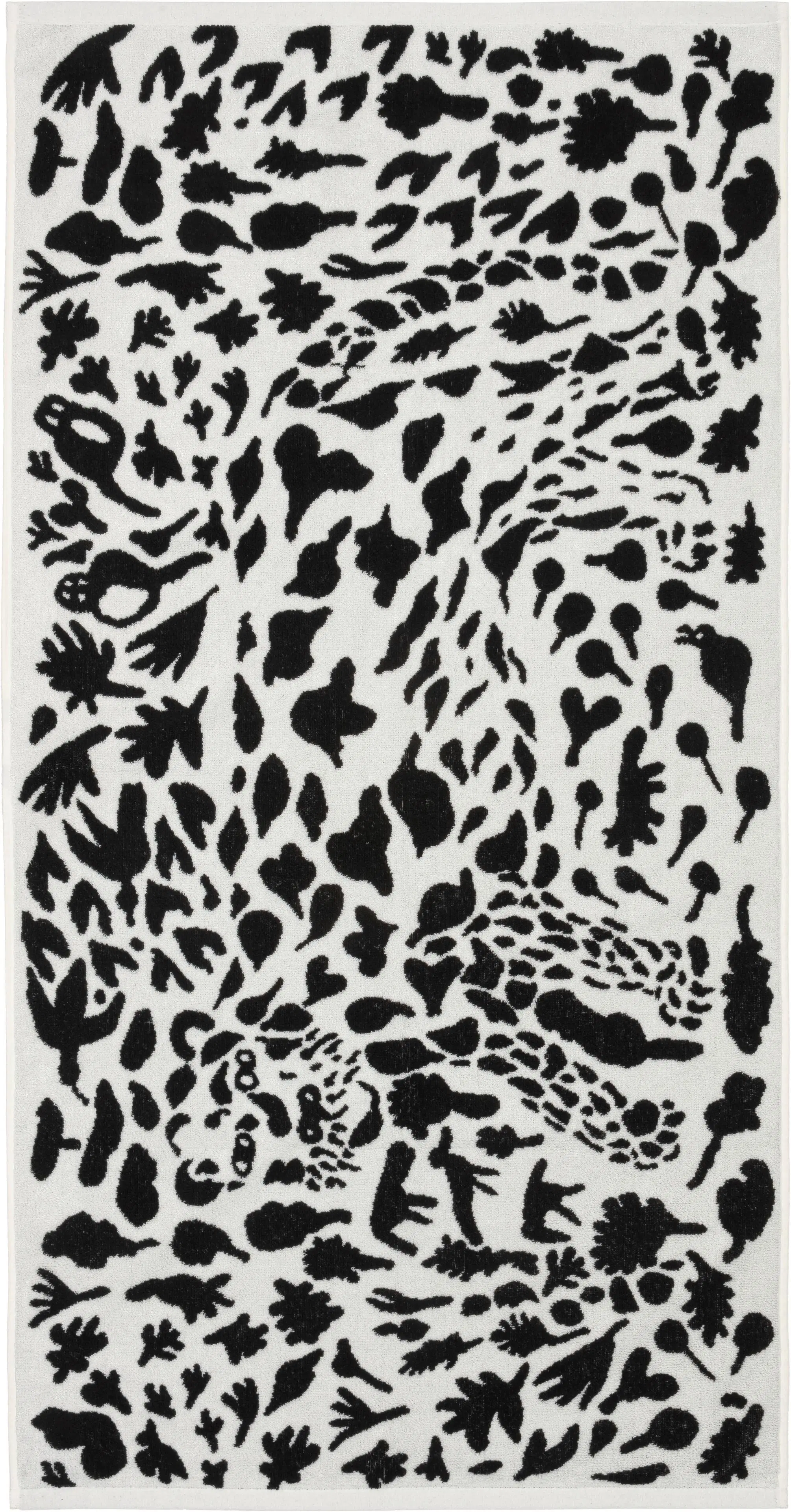 Iittala Oiva Toikka kokoelma Gepardi käsipyyhe 50x70cm musta/valkoinen