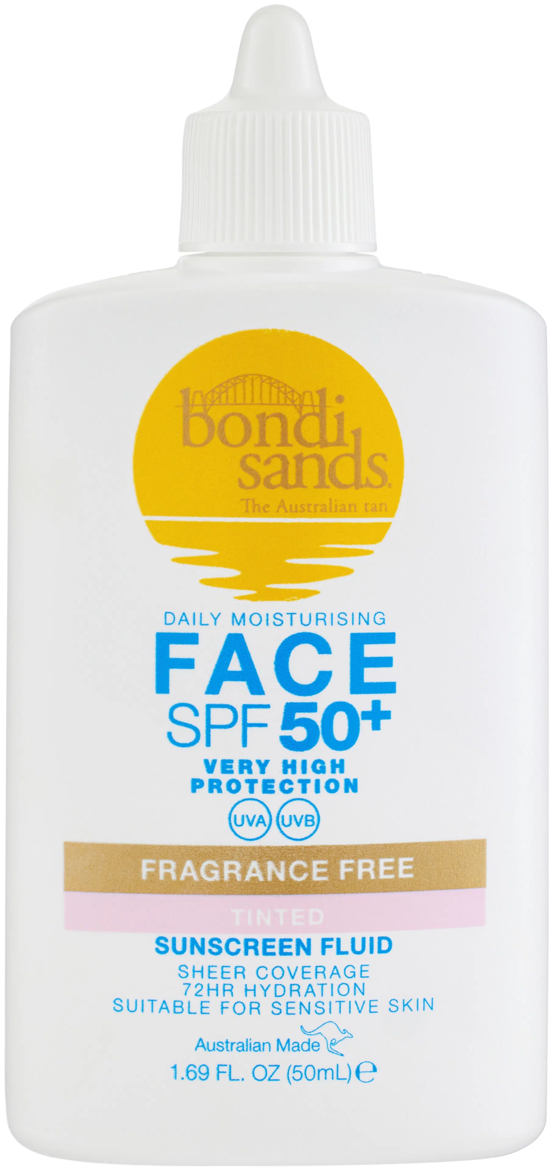 Bondi Sands Tinted Face Fluid SPF50 sävytetty aurinkosuojaemulsio 50 ml