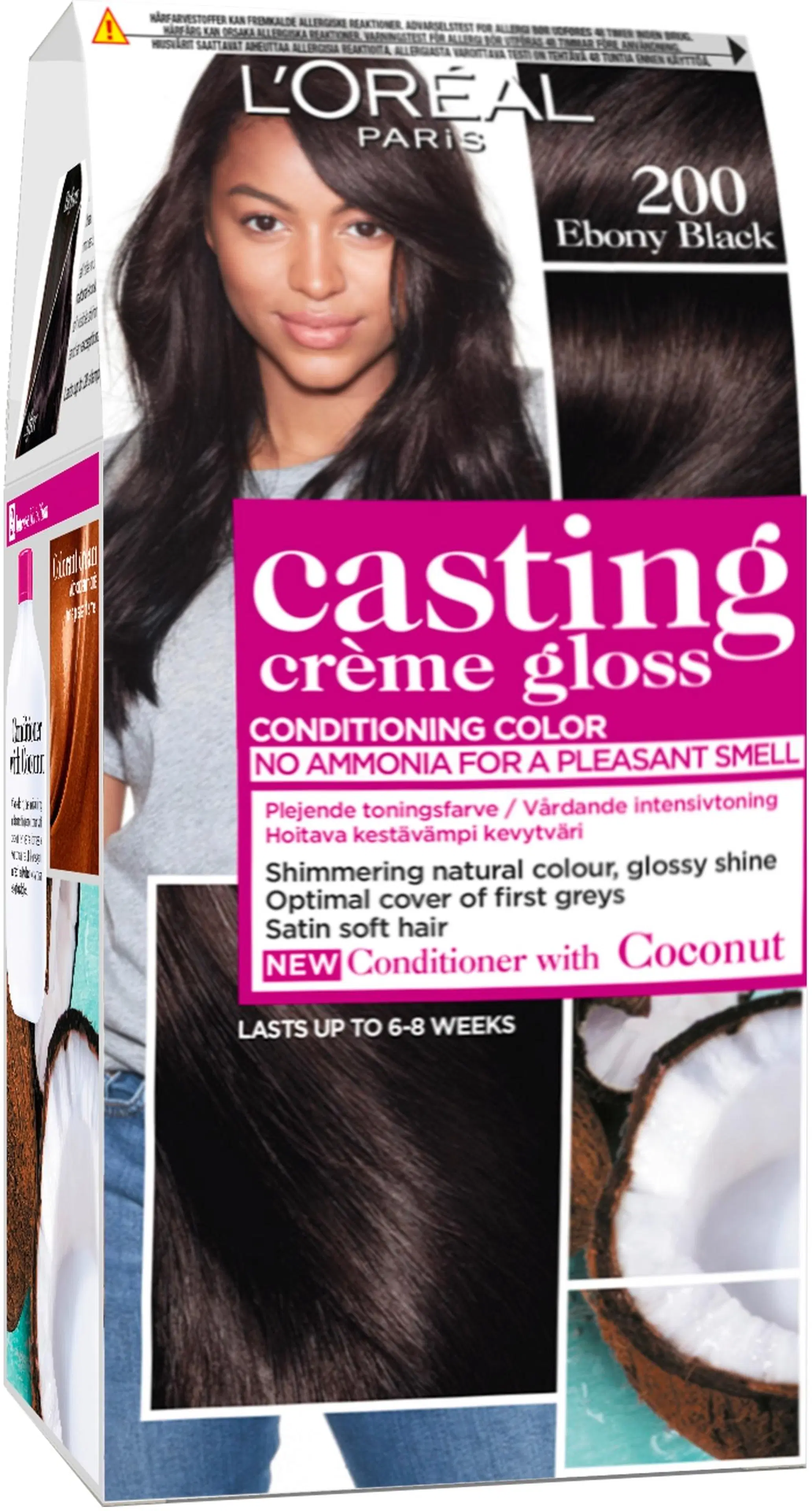 L'Oréal Paris Casting Crème Gloss 200 Ebony Black Musta kevytväri 1kpl