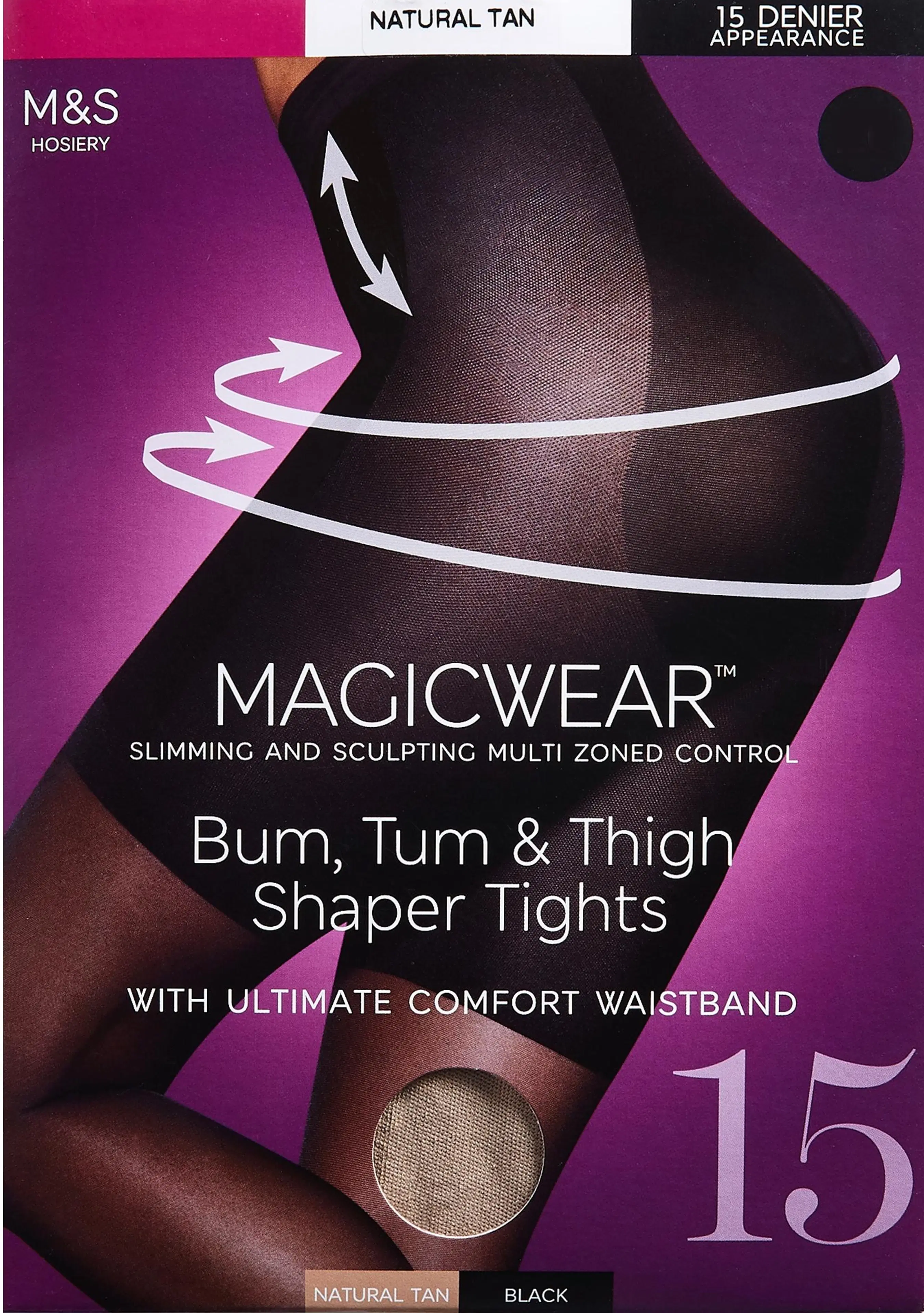 M&S Magicwear Body Shaper 15 DEN sukkahousut kiiltävä
