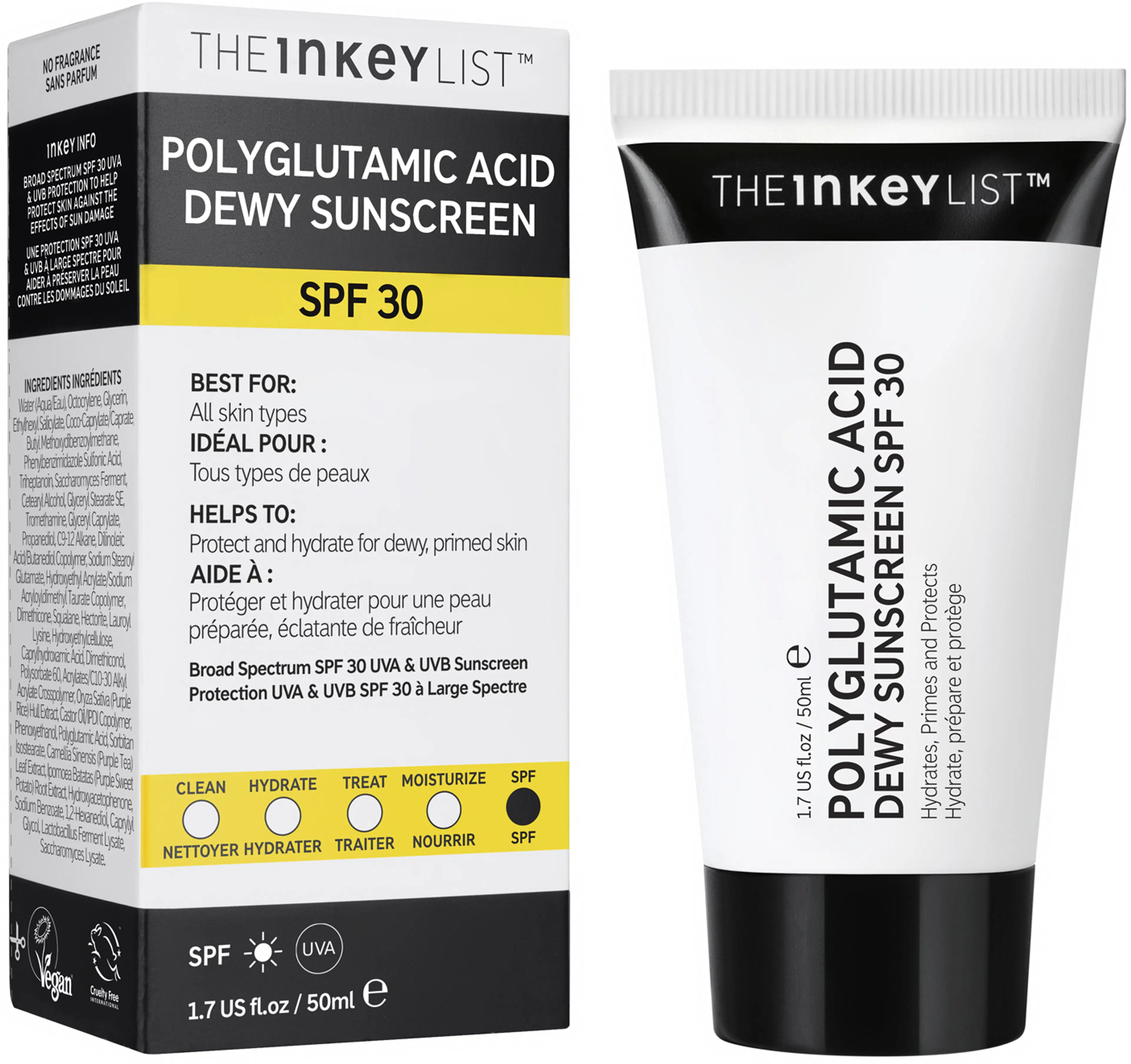 The Inkey List Polyglutamic SPF30 Sunscreen aurinkovoide 50 ml