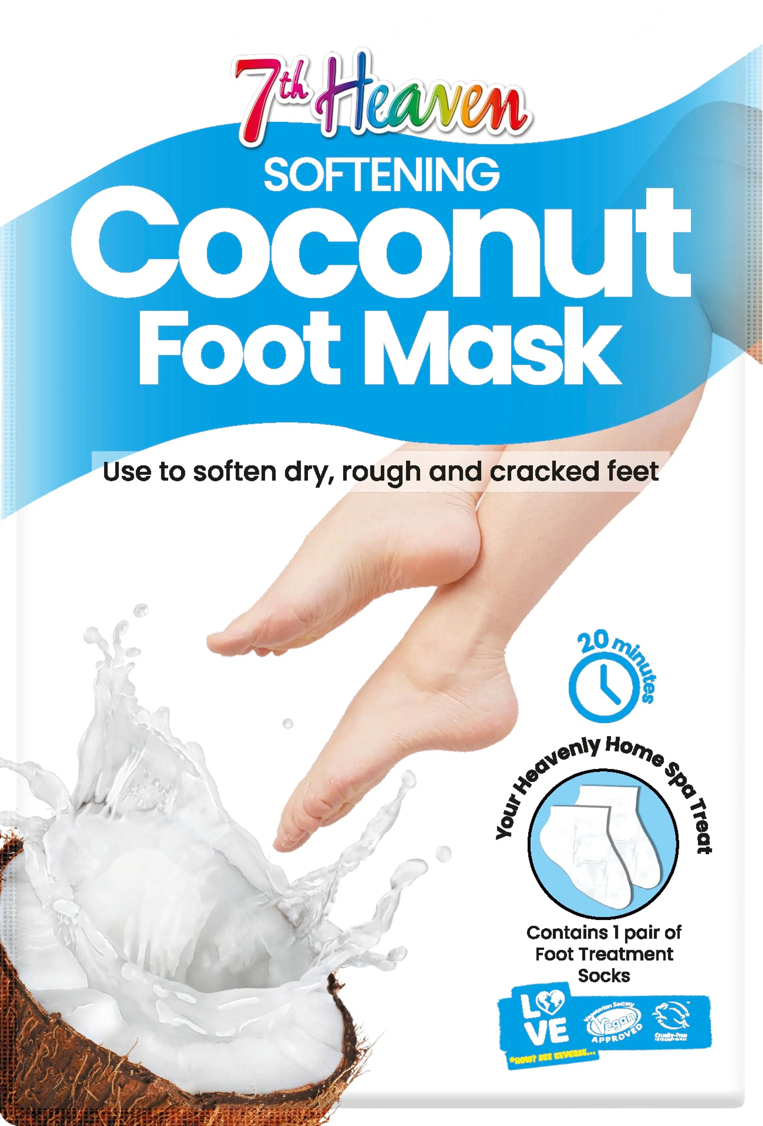 7th Heaven Coconut Foot Mask sukat 1 Pari