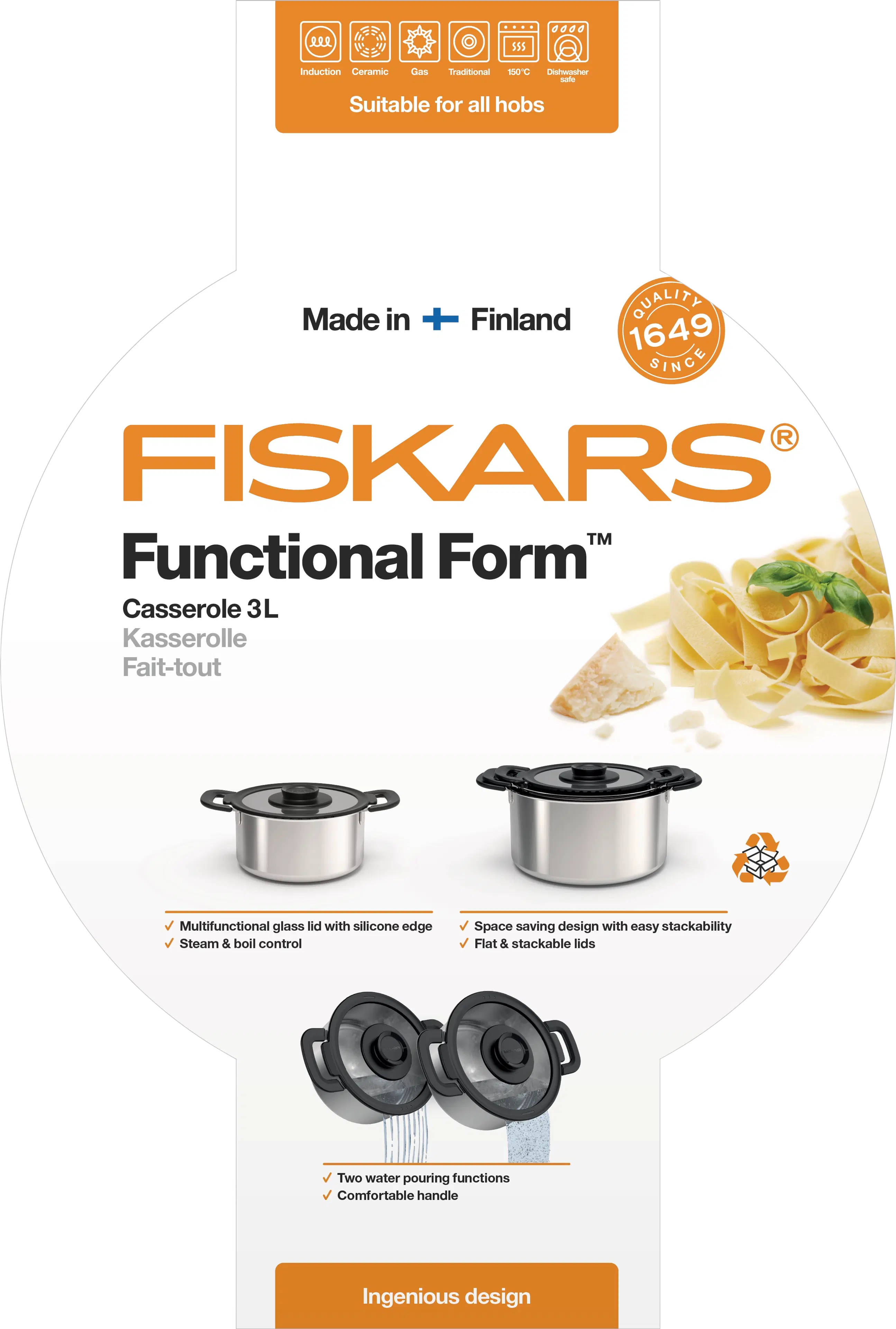 Fiskars Functional Form kattila 3l