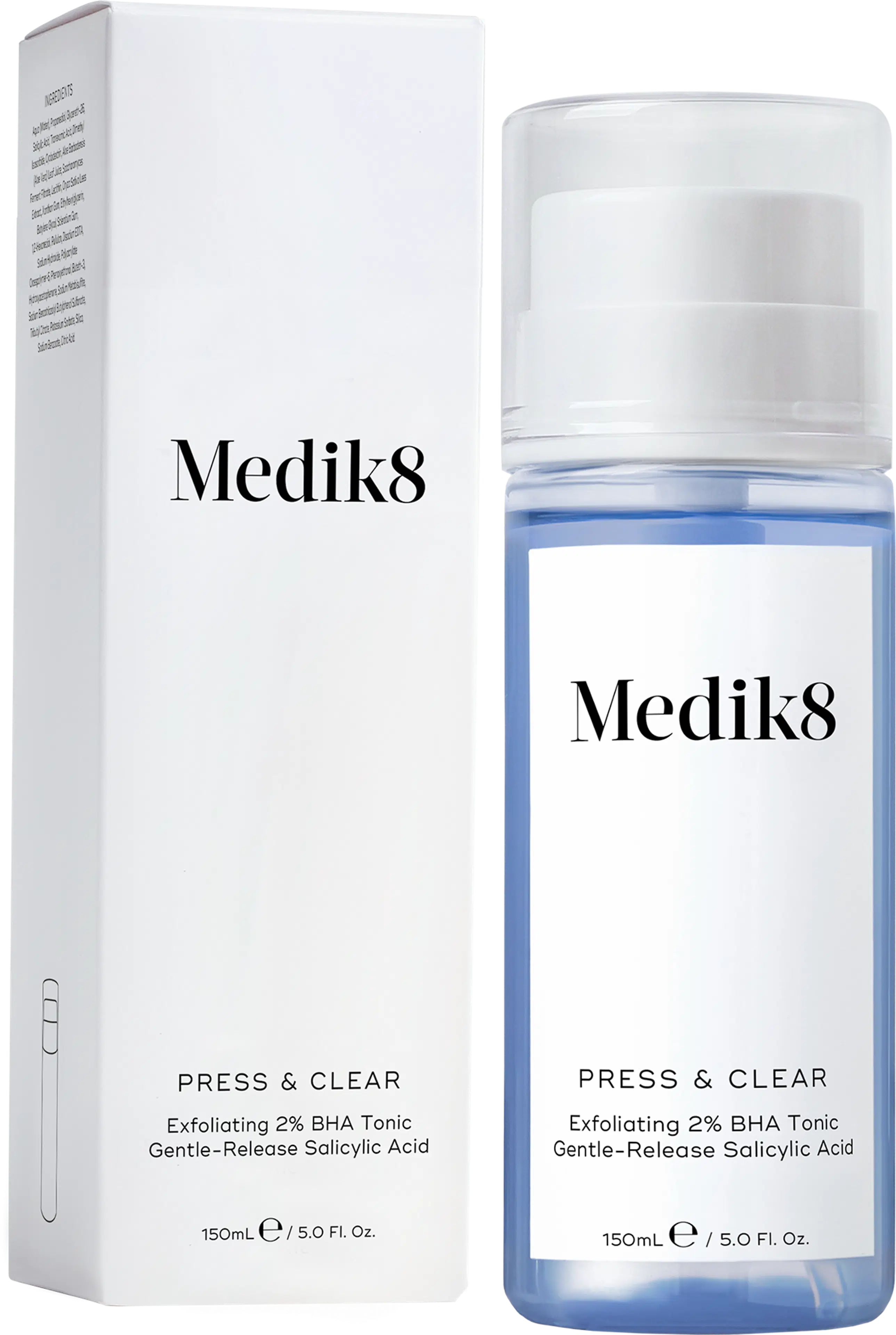 Medik8 Press & Clear BHA-kasvovesi 150 ml
