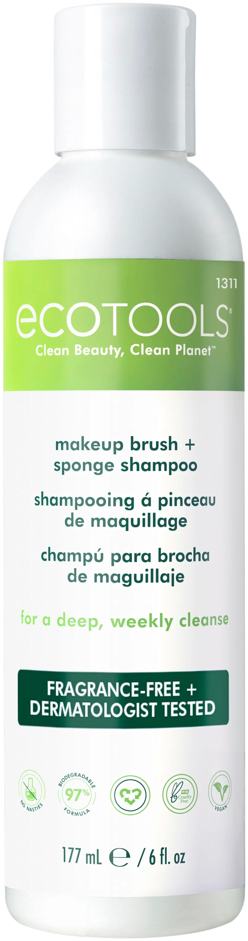 Ecotools Makeup Brush Shampoo 177ml -meikkisivellinshampoo