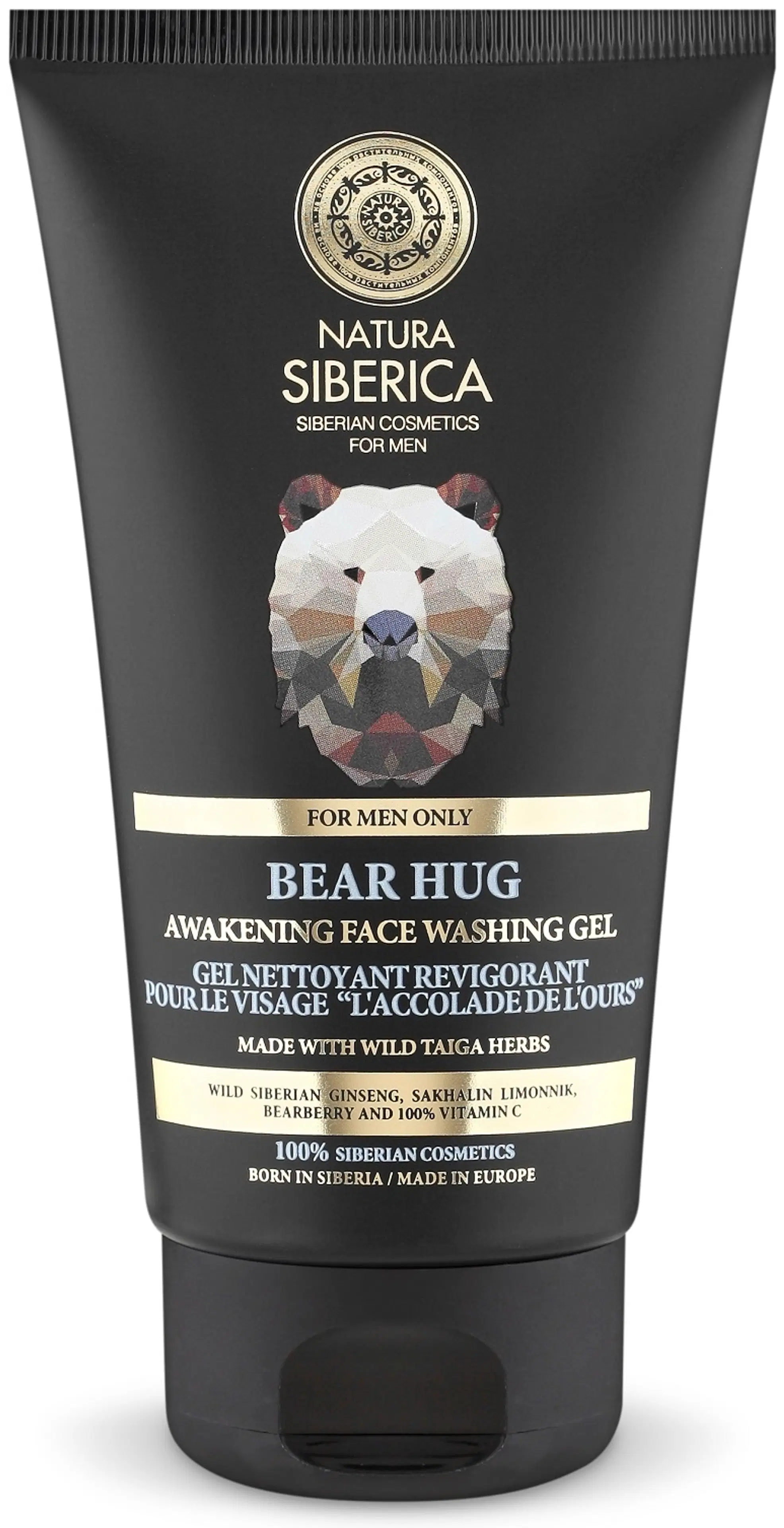 Natura Siberica MEN Bear Hug - Virkistävä kasvojenpuhdistusgeeli 150 ml
