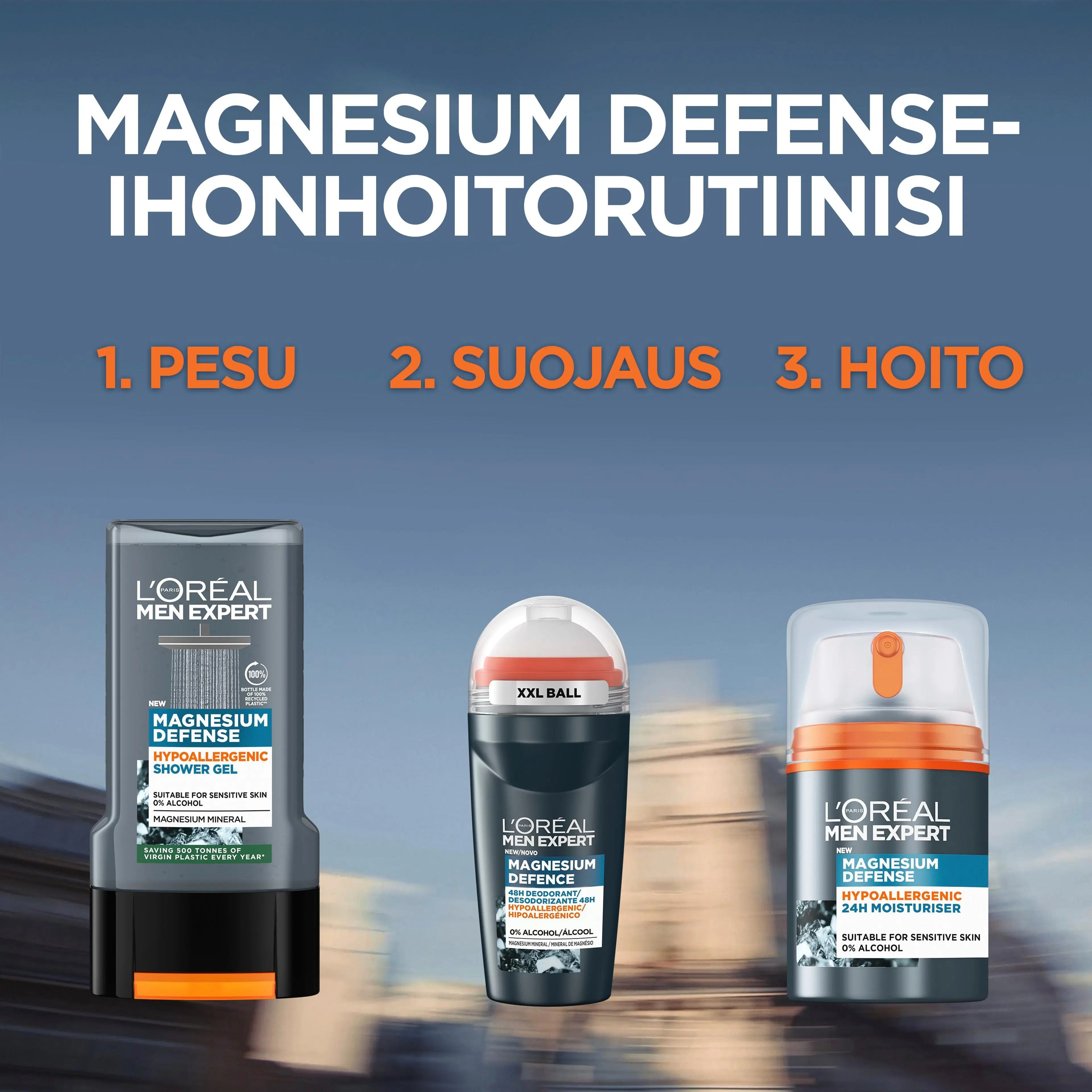 L'Oréal Paris Men Expert Magnesium Defense Hypoallergenic 48H roll-on deodorantti 50 ml