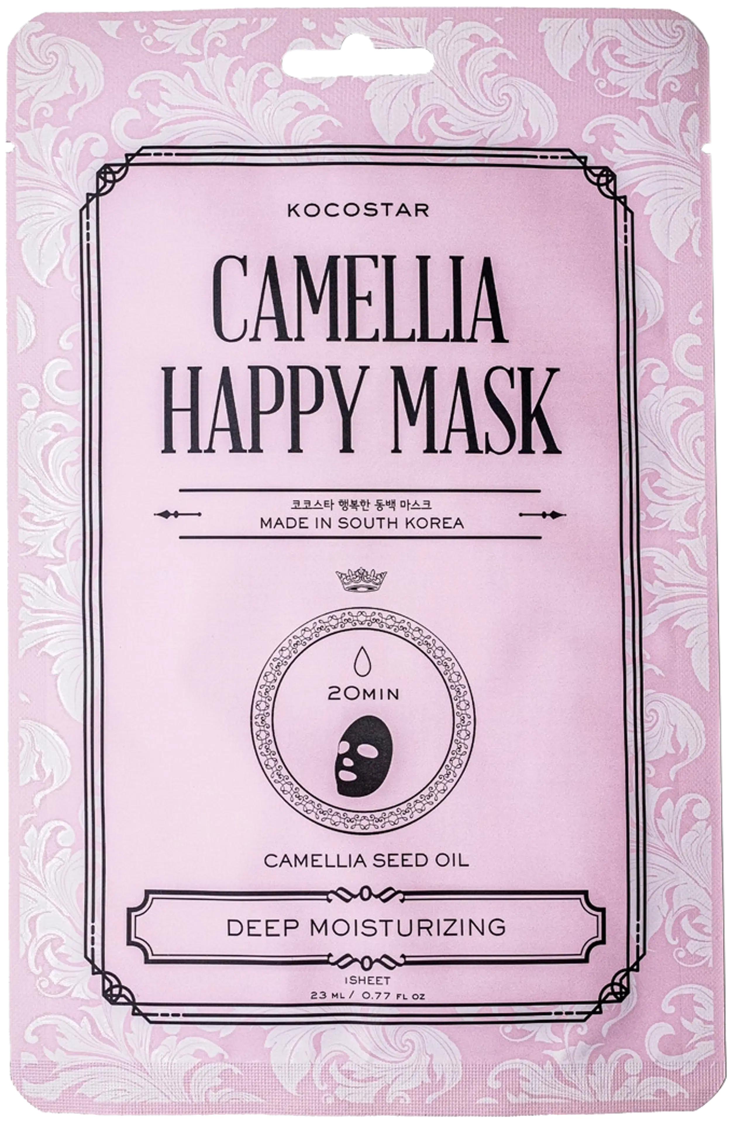 KOCOSTAR Camellia Happy Mask kosteuttava kangasnaamio 1 kpl