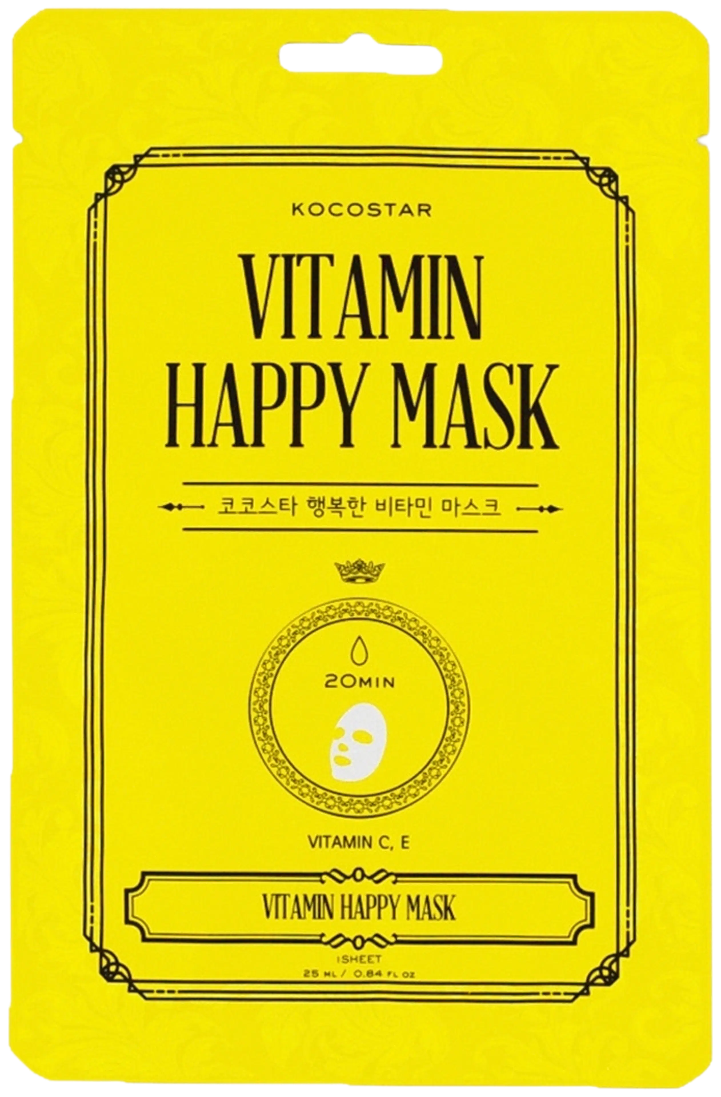KOCOSTAR Vitamin Happy Mask kirkastava kangasnaamio 1 kpl