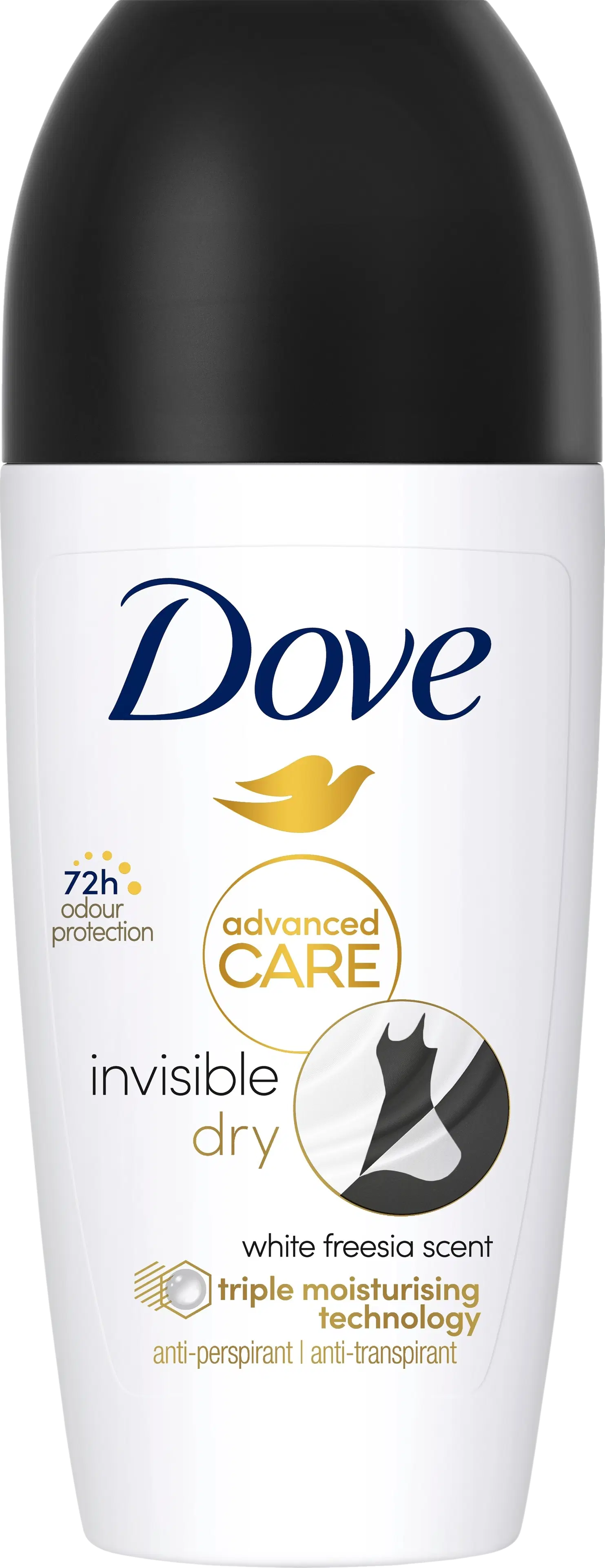 Dove 72h Advanced Care Invisible Dry Antiperspirantti Deodorantti Roll-on mukana kosteusvoide 50 ml