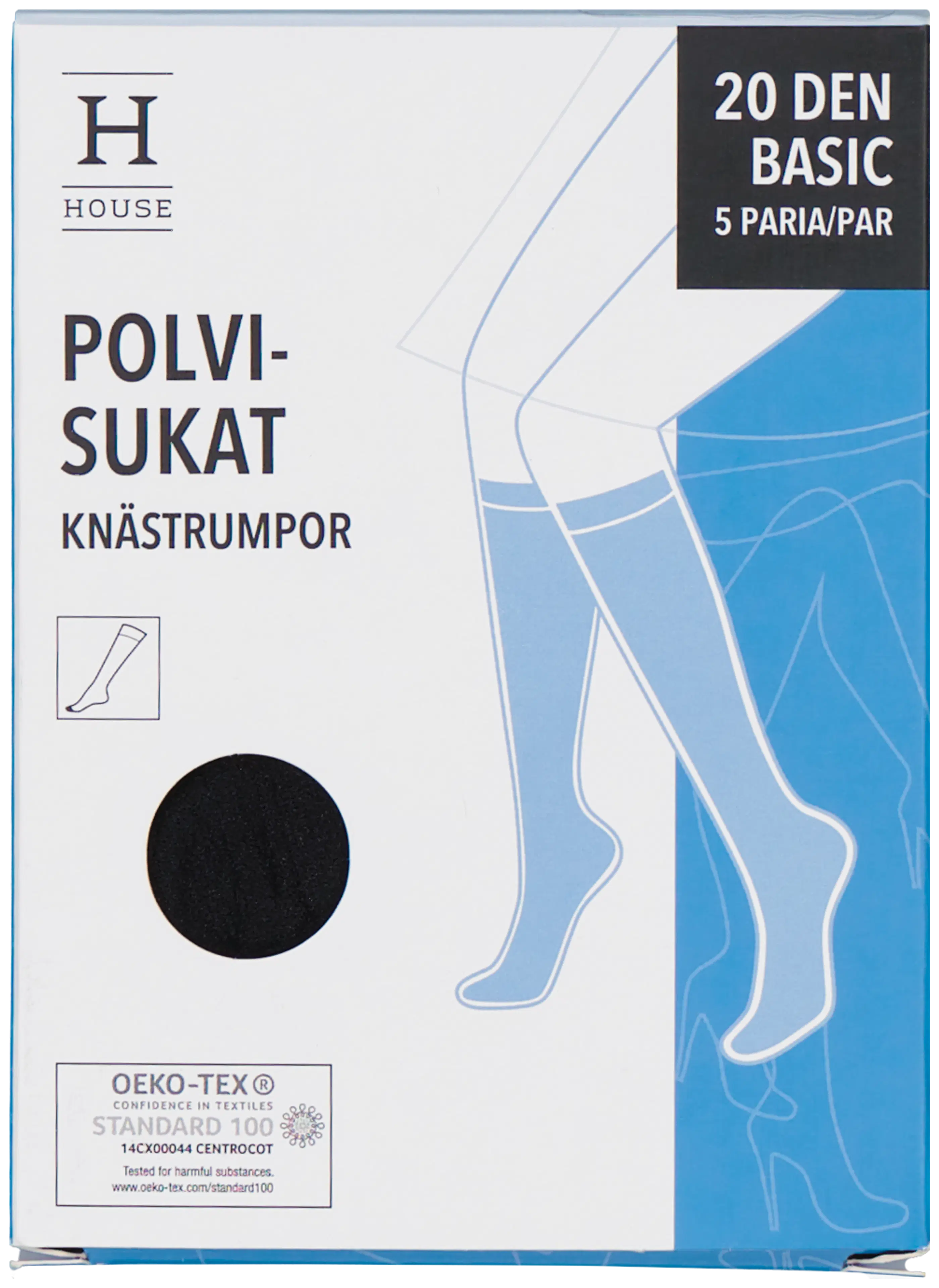 House naisten polvisukat basic 20 den PS20X5HR 5-pack